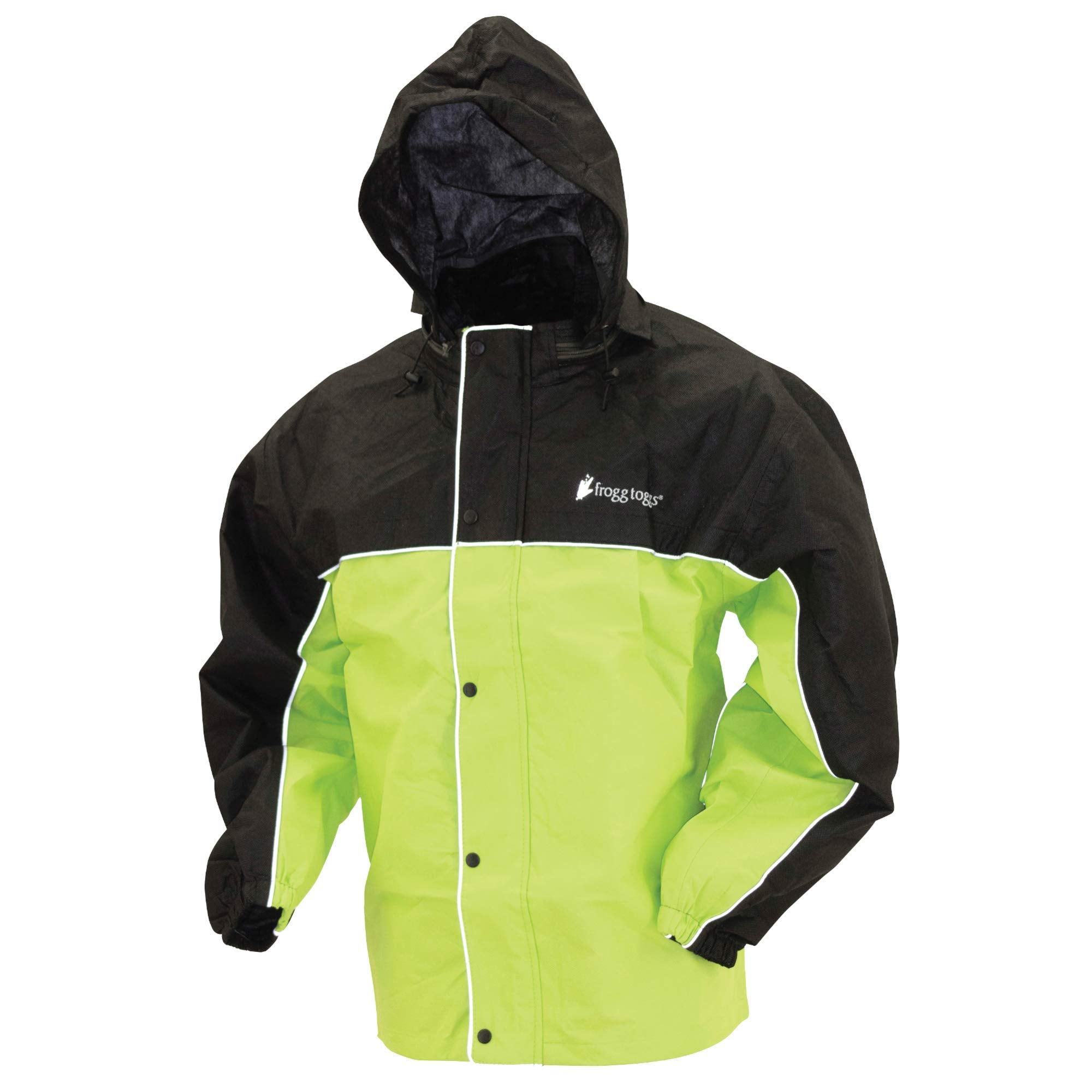 Frogg Toggs Road Toad Reflective Waterproof Rain Jacket, Hivis Green/Black, Small