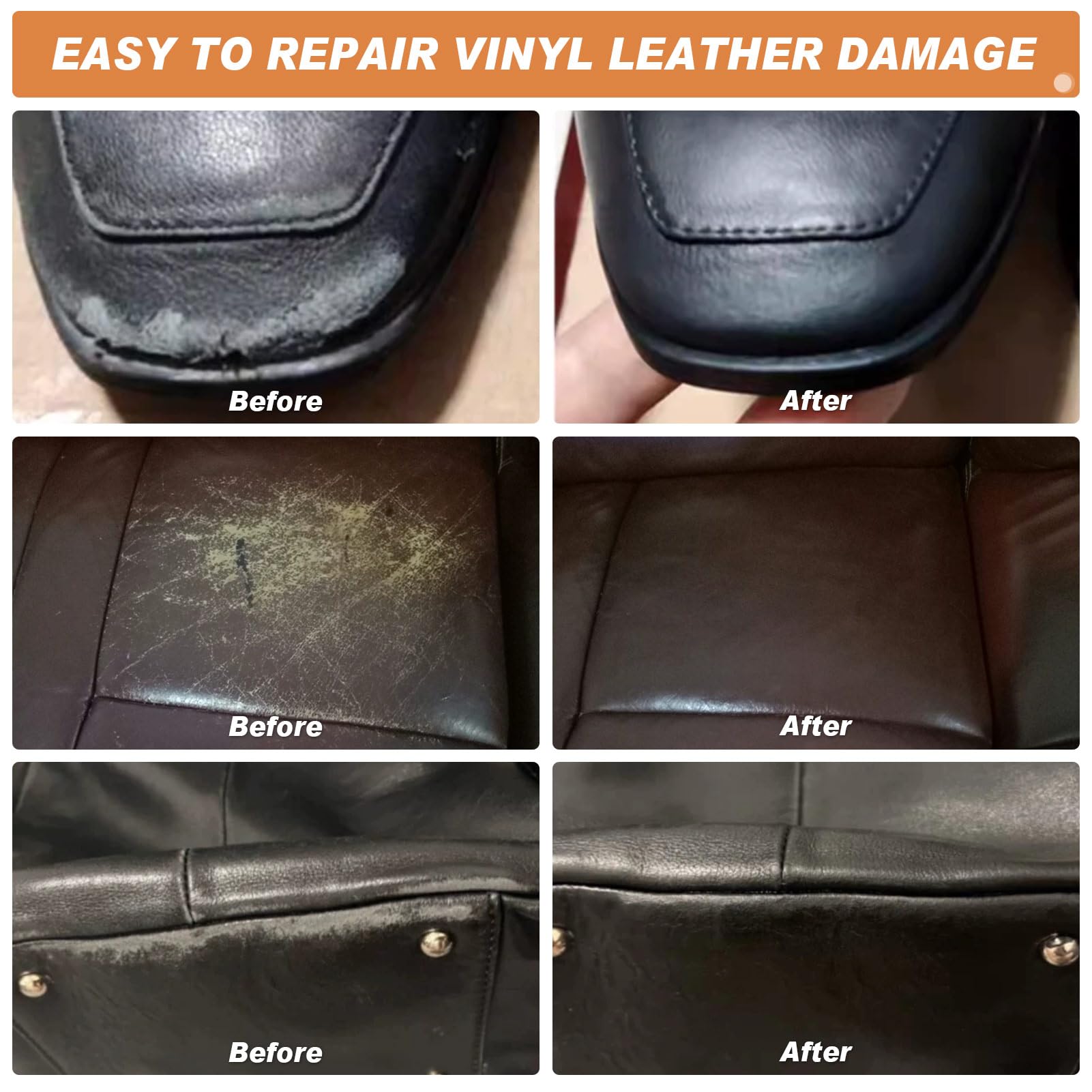 SEISSO Leather Repair Kit for Furniture, Brown Leather and Vinyl Repair for Couch, Boat Seat, Car Interior, Jacket, Purse, Fix T