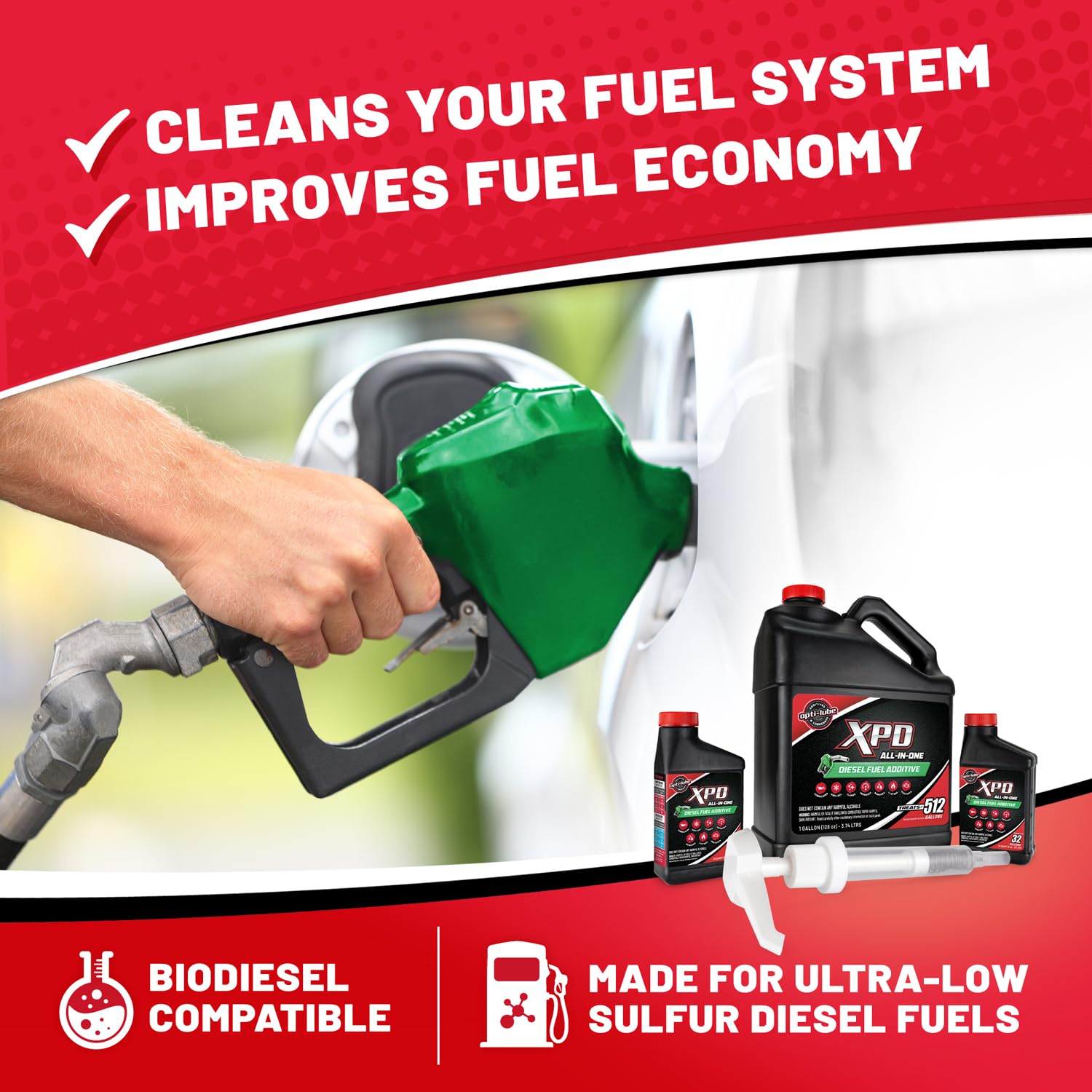 Opti-Lube XPD Diesel Fuel Additive - 1 Gallon with Hand Pump & Accessories