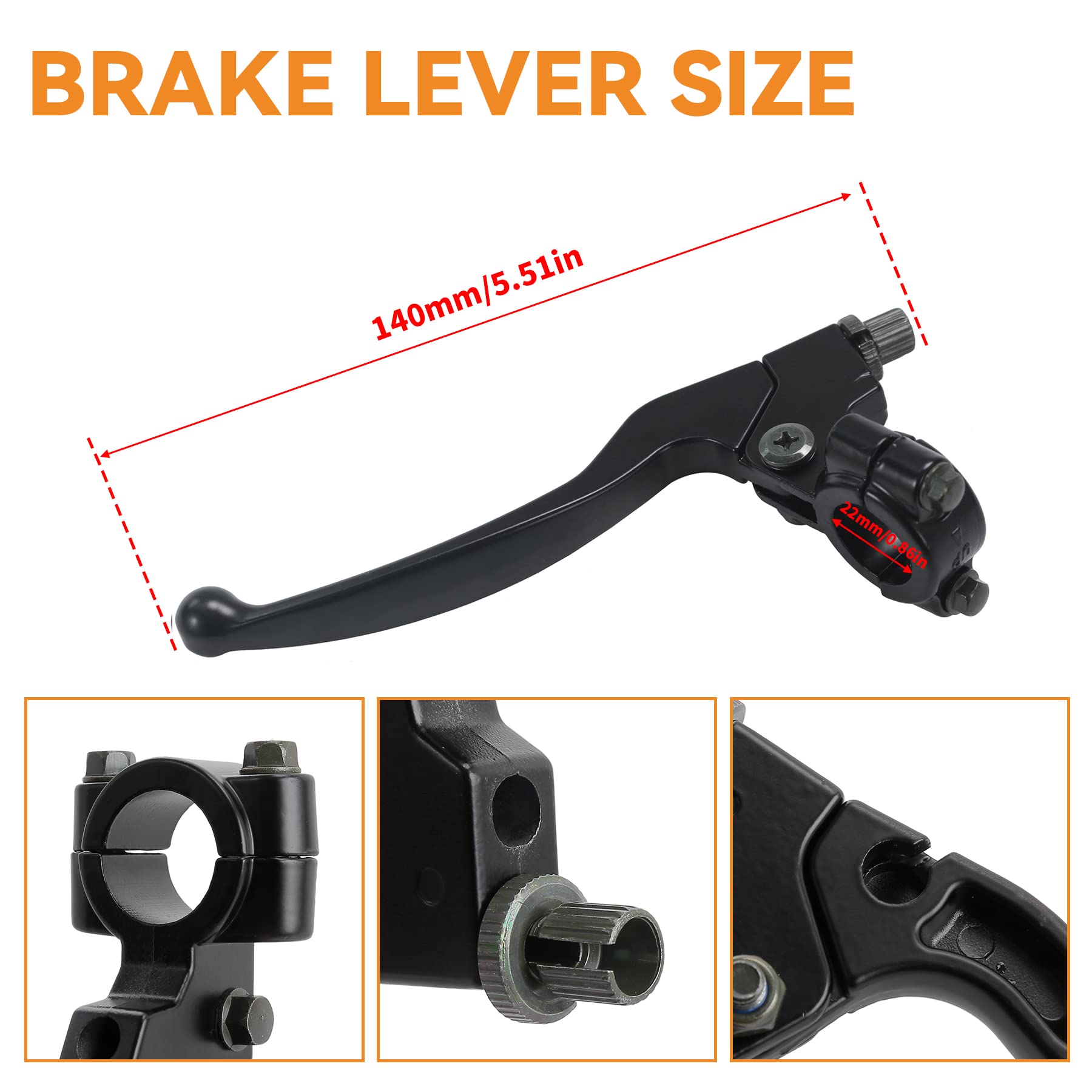 Stylemafia 7/8" Left Clutch Lever & 39" Cable, Aluminum, Black - Compatible with 50cc to 125cc Tao Tao SSR Apollo Dirt Bikes