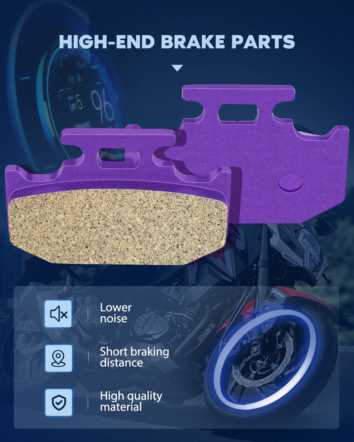 Eccpp Brake Pads Fits For 2008-2009 2011-2013 For Yamaha Rhino 700, Fa135 Fa165 Fa152 Front And Rear Brake Pads