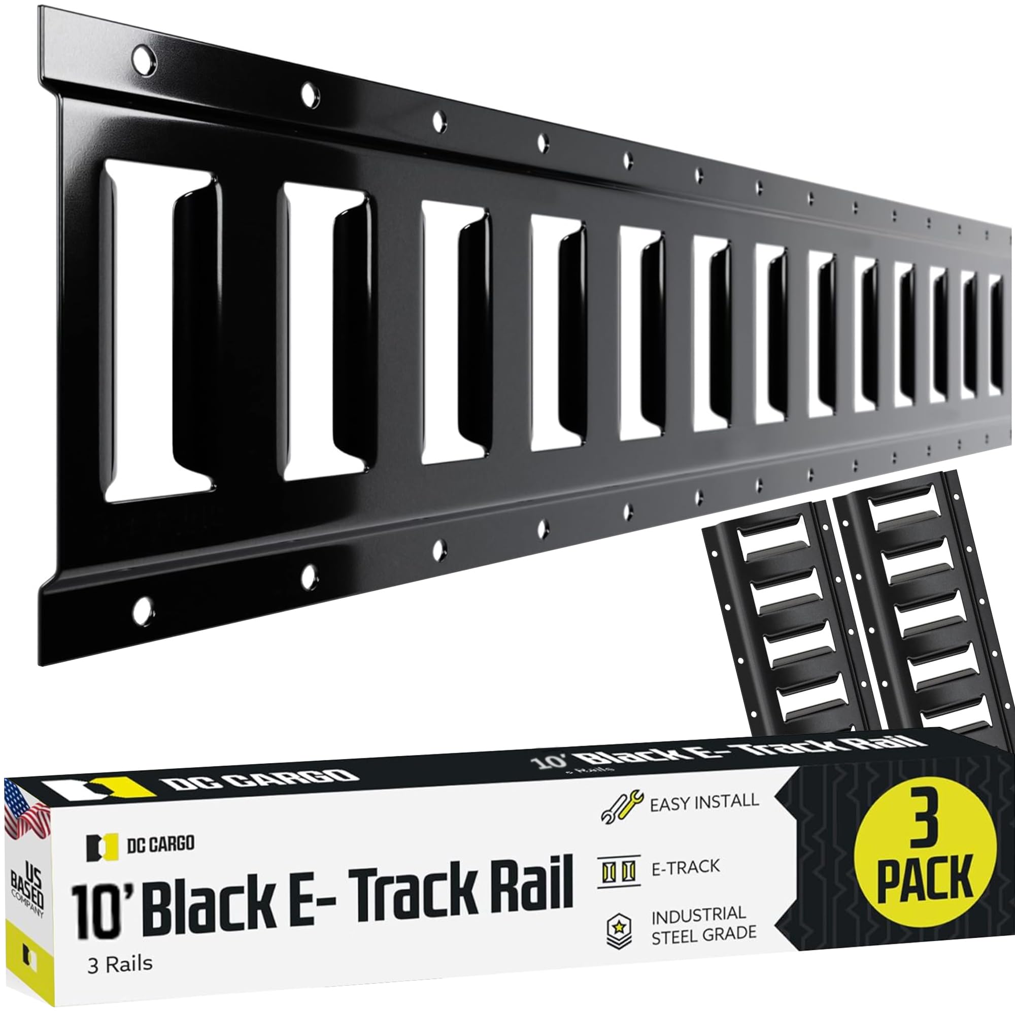 Dc Cargo Mall Indoor E Track Tie Down Rail Kit 10 '(3 Pack) For Garages, Vans, Trailers, Motorcycle Tie Downs, Atv Mountings-Etr