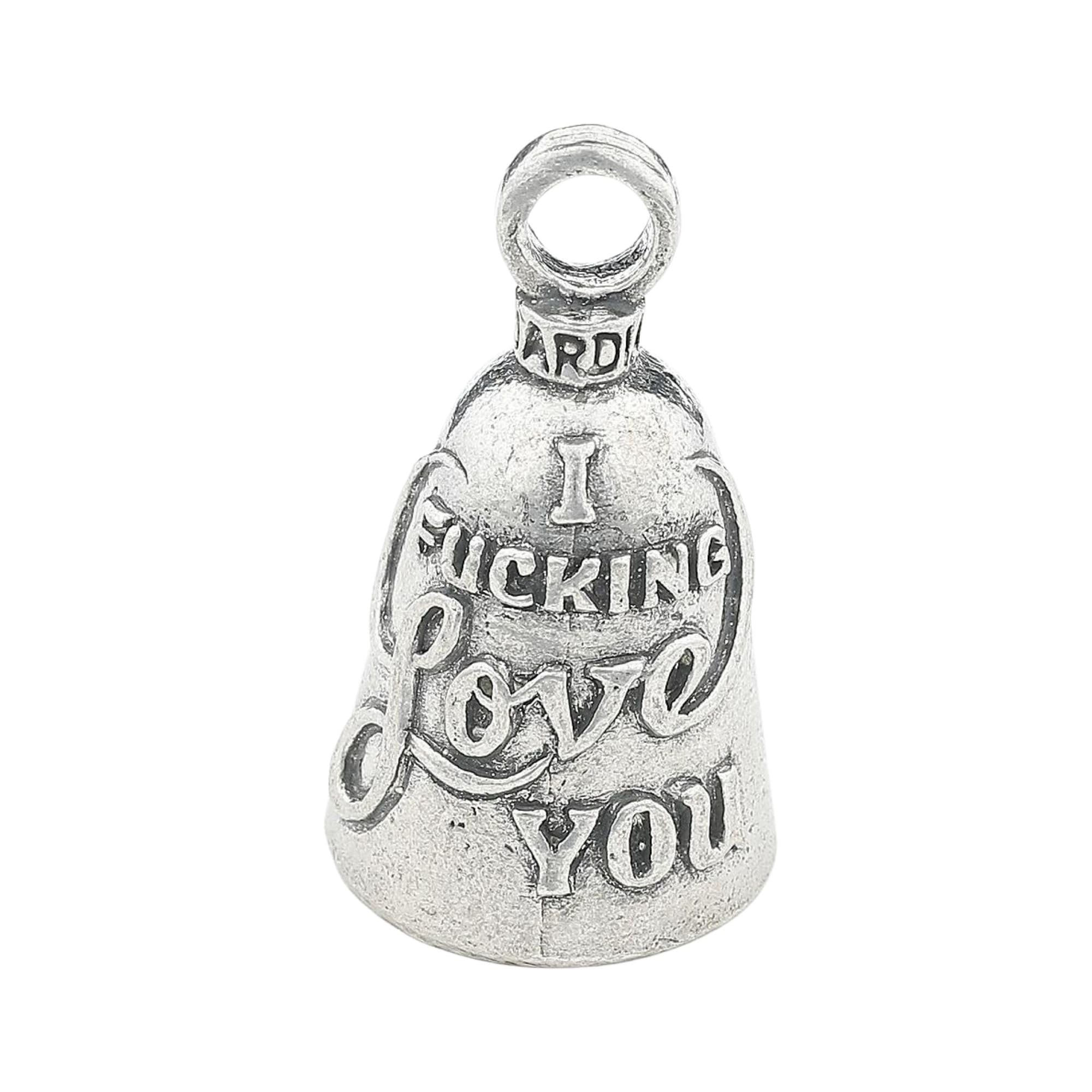 Guardian Bell I Fucking Love You Good Luck Bell W/Keyring & Black Velvet Gift Bag | Motorcycle Bell | Lead-Free Pewter | Good Luck Gift To Friends & Family | Bike Bell | Made In Usa