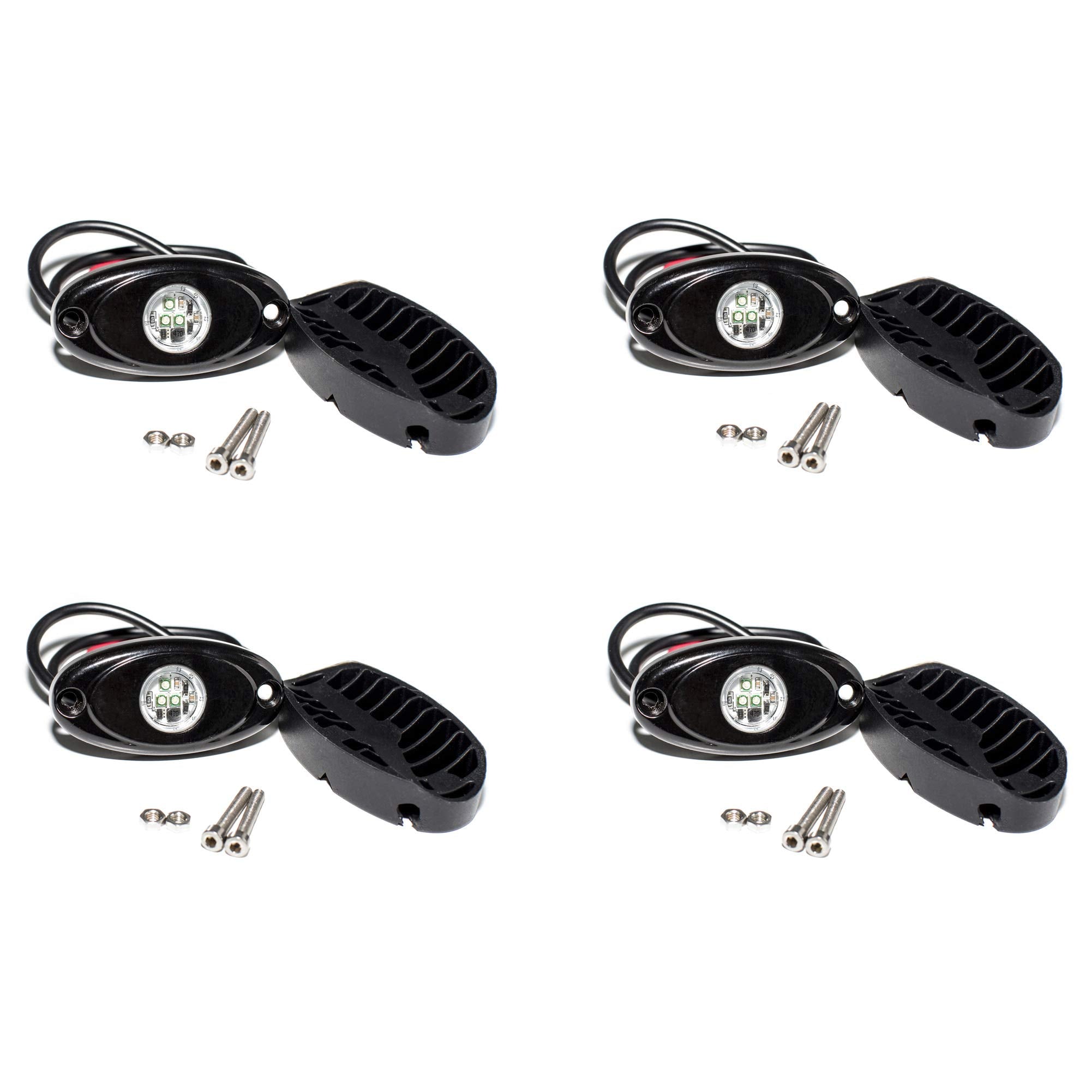 Yoneda Led Rock Lights 4Pods Waterproof Led Neon Underglow Light For Car Truck Atv Utv Suv Offroad Boat Underbody Glow Trail Rig Lamp (Red)