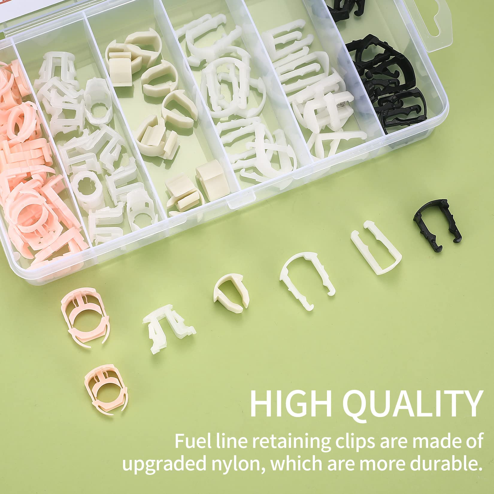 77 Pcs Fuel Line Retainer Clip Assortment Kits, Car Auto Fuel Line Retaining Clips, 3/8'' 5/16'' Fuel Line Hose Pipe Retainer Re