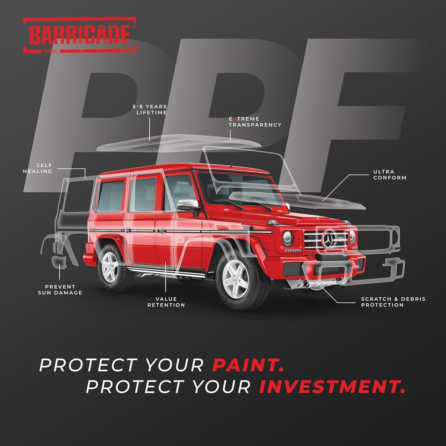 VViViD Barricade Premium 8 Year Clear Paint Protection Film (2    x 60   )