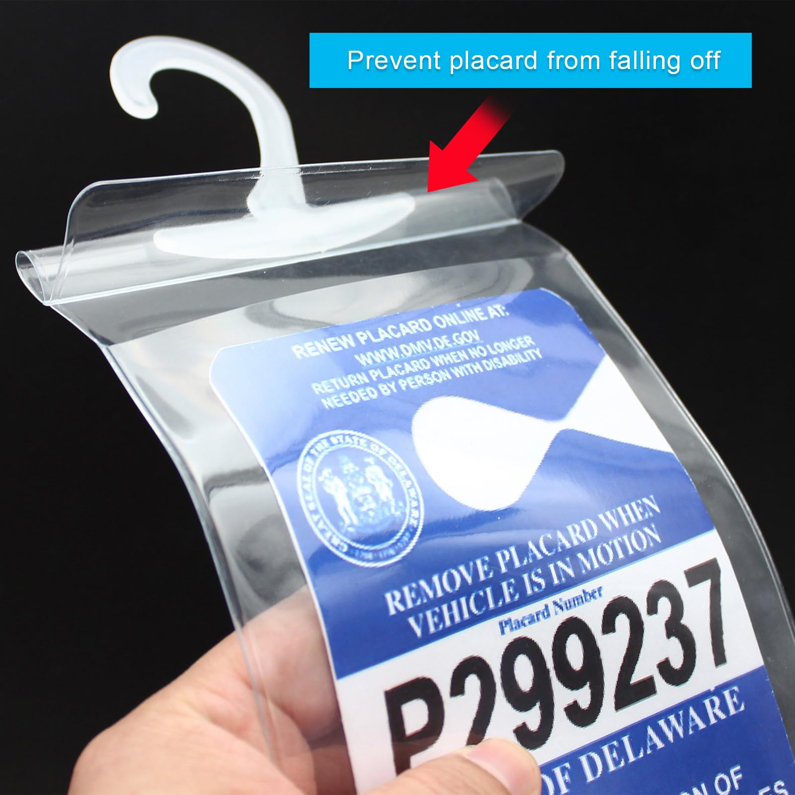 Povtii 4 Pcs Handicap Placard Holder, 11.6 ''    5 '' Ultra Transparent Disabled Permit Protective Cover For Sun Visor, Universa