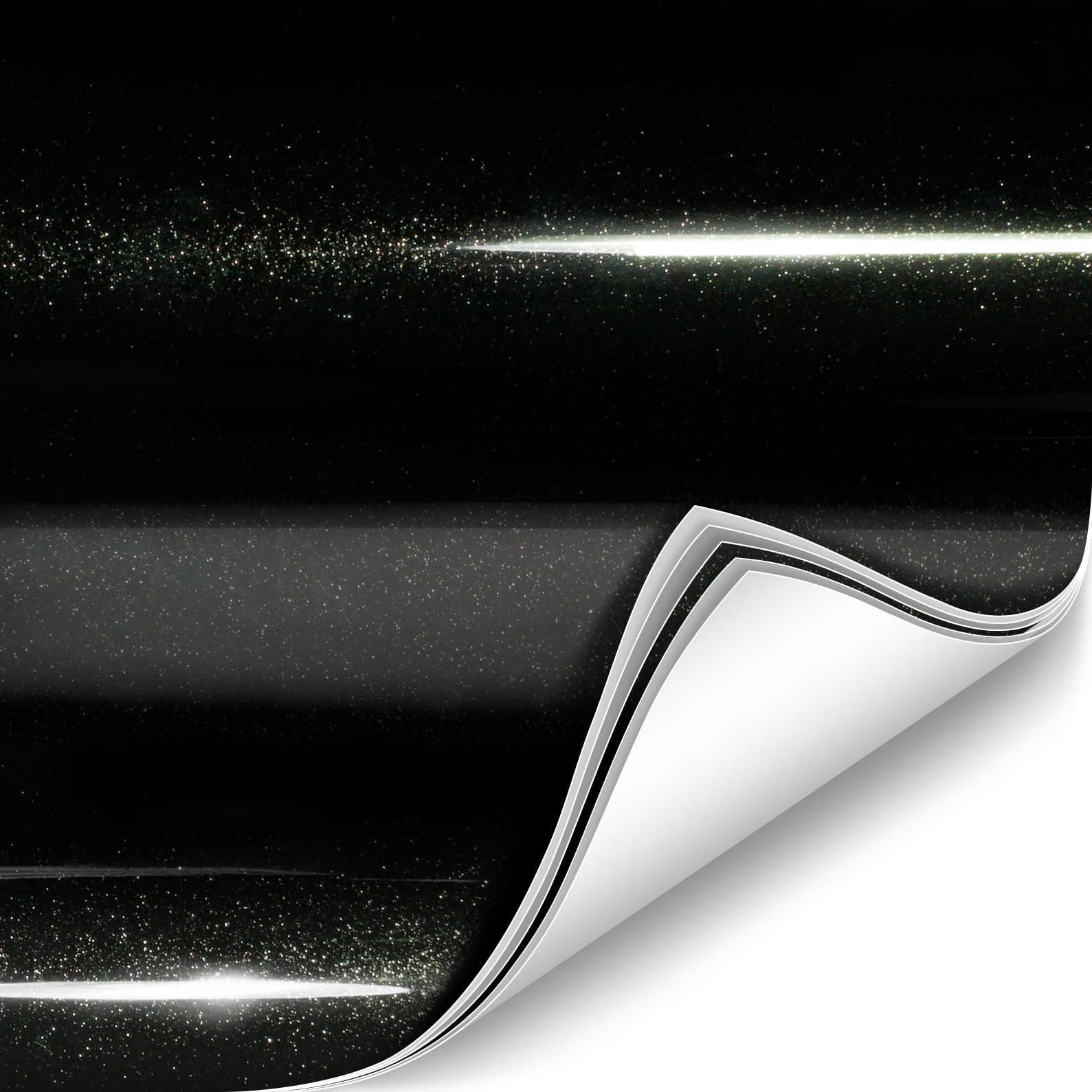 Colorfusion Ppf By Vvivid, Gloss Metallic Black Dry Apply Ppf Vinyl Car Wrap Roll 1Ft X 5Ft