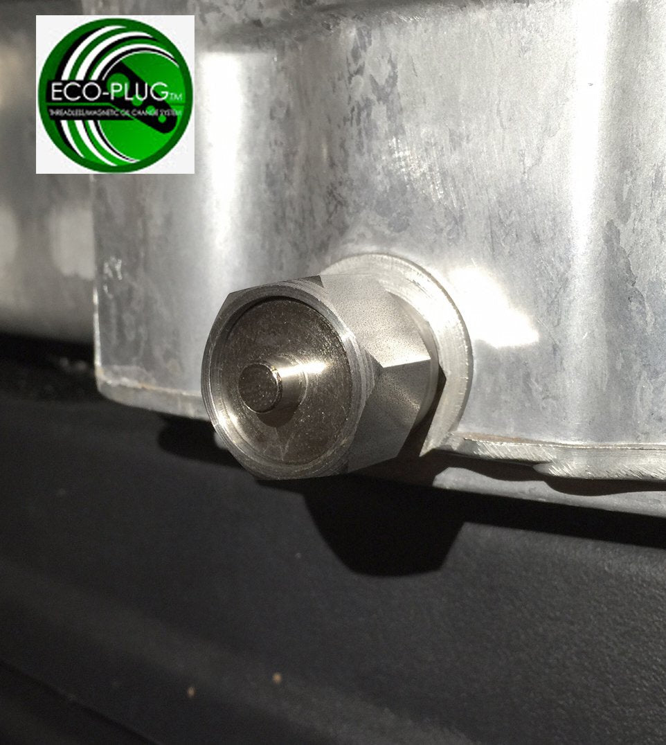 ECO-PLUG Oil Drain Plug for Damaged Aluminum Pan, 12mm-16mm Tapered Thread, Green, Short Thread, Non-Recessed Drain Hole