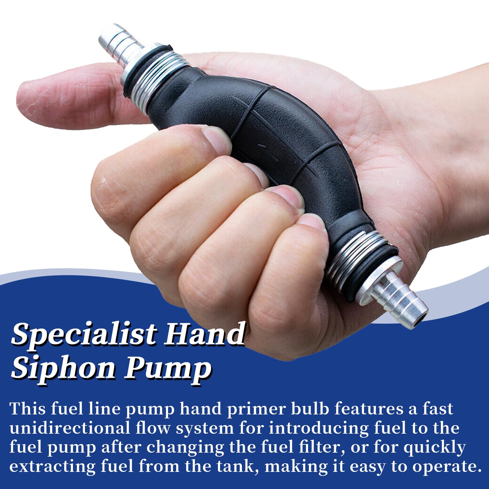 Jrl Fuel Pump Fuel Line Hand Primer Bulb 8Mm 5/16‘’ Inch Rubber Fit For Car/Boat/Marine/Motorcycle 9001080A