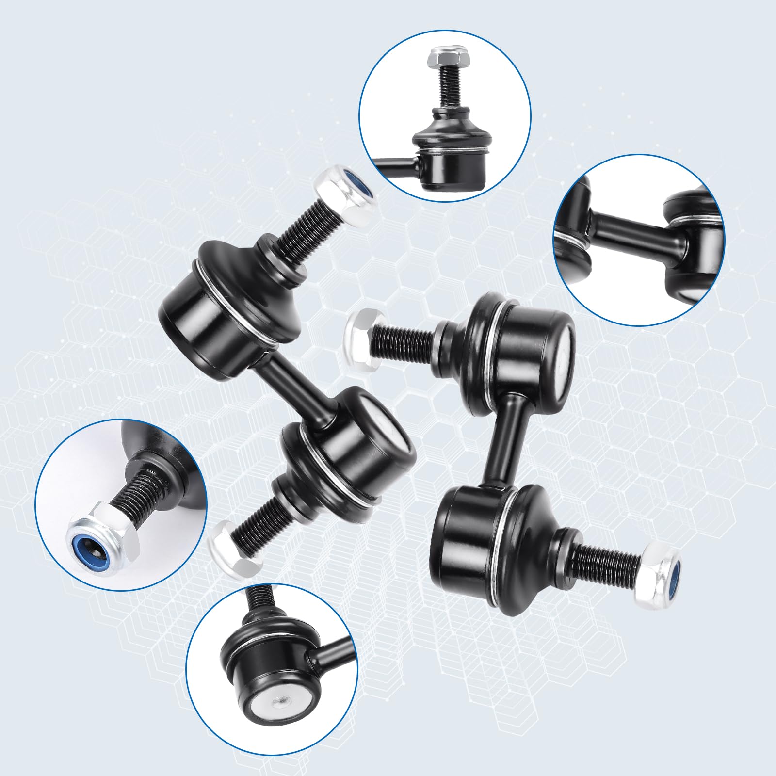 K90456 K90457 Sway Bar - Front Stabilizer Bar End Links Compatible With Honda Accord 2003-2012 Accord Crosstour 2010-2011 Crosst