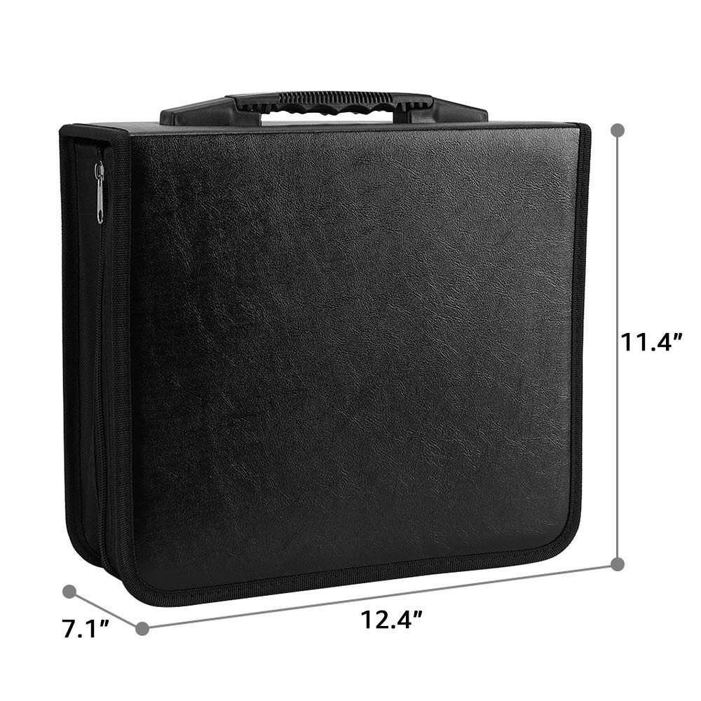 Konelia 520 Slots Pu Leather Cd Dvd Storage Case Holder Binder Portable Vcd Wallet Box Album For Home Travel Car Office…