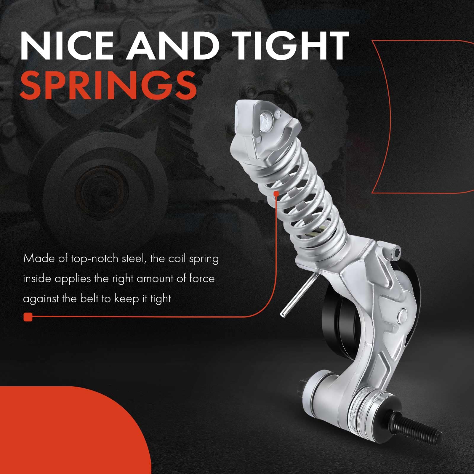 A-Premium Belt Tensioner Assembly with Pulley Compatible with Chevrolet Cruze 2011-2016, Sonic 2012-2019, Trax 2013-2020, Cruze