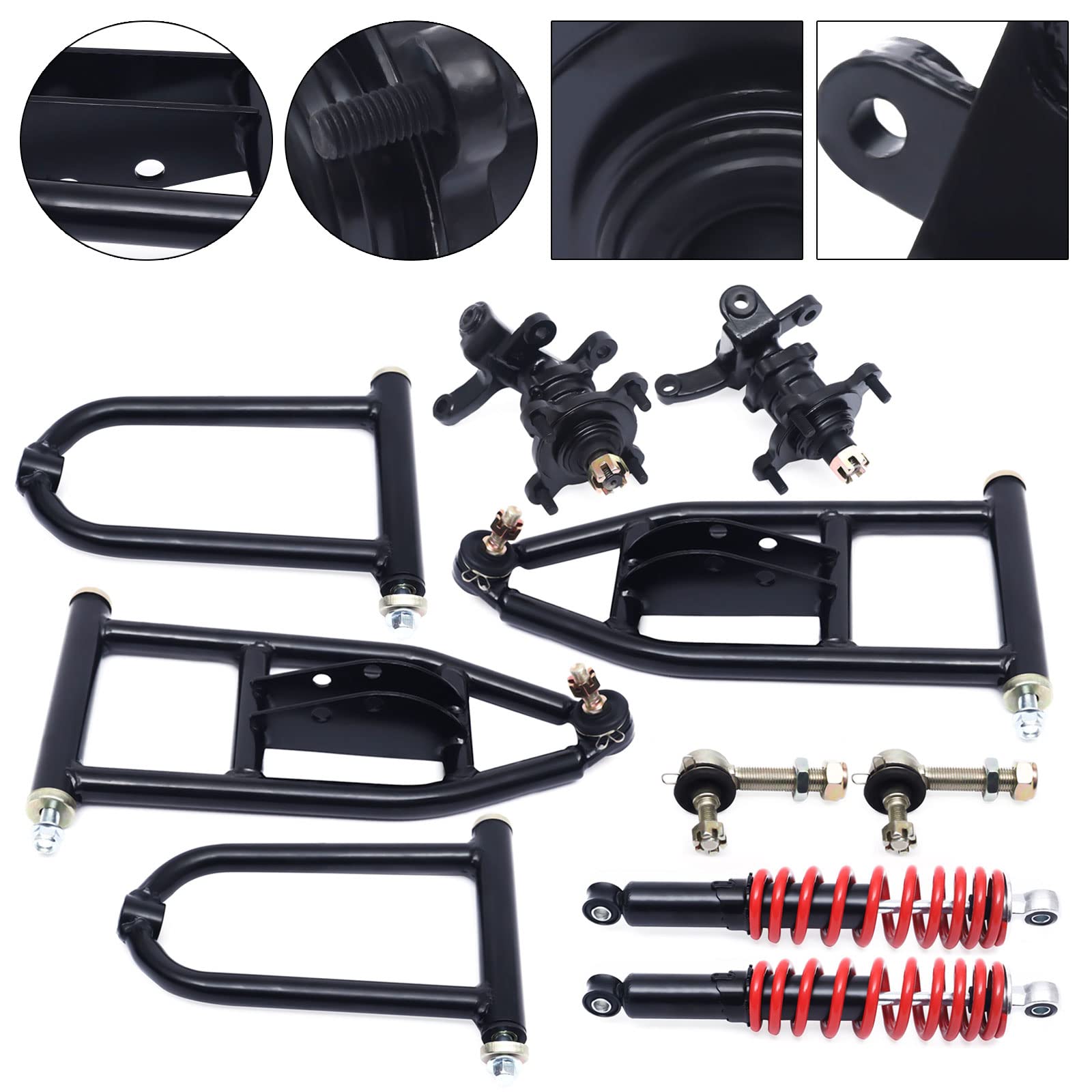 CHUNILLE Suspension Swing Arm Assembly for ATV Go Kart - Metal, 340mm, Black + Red, Model AC-YC186-108