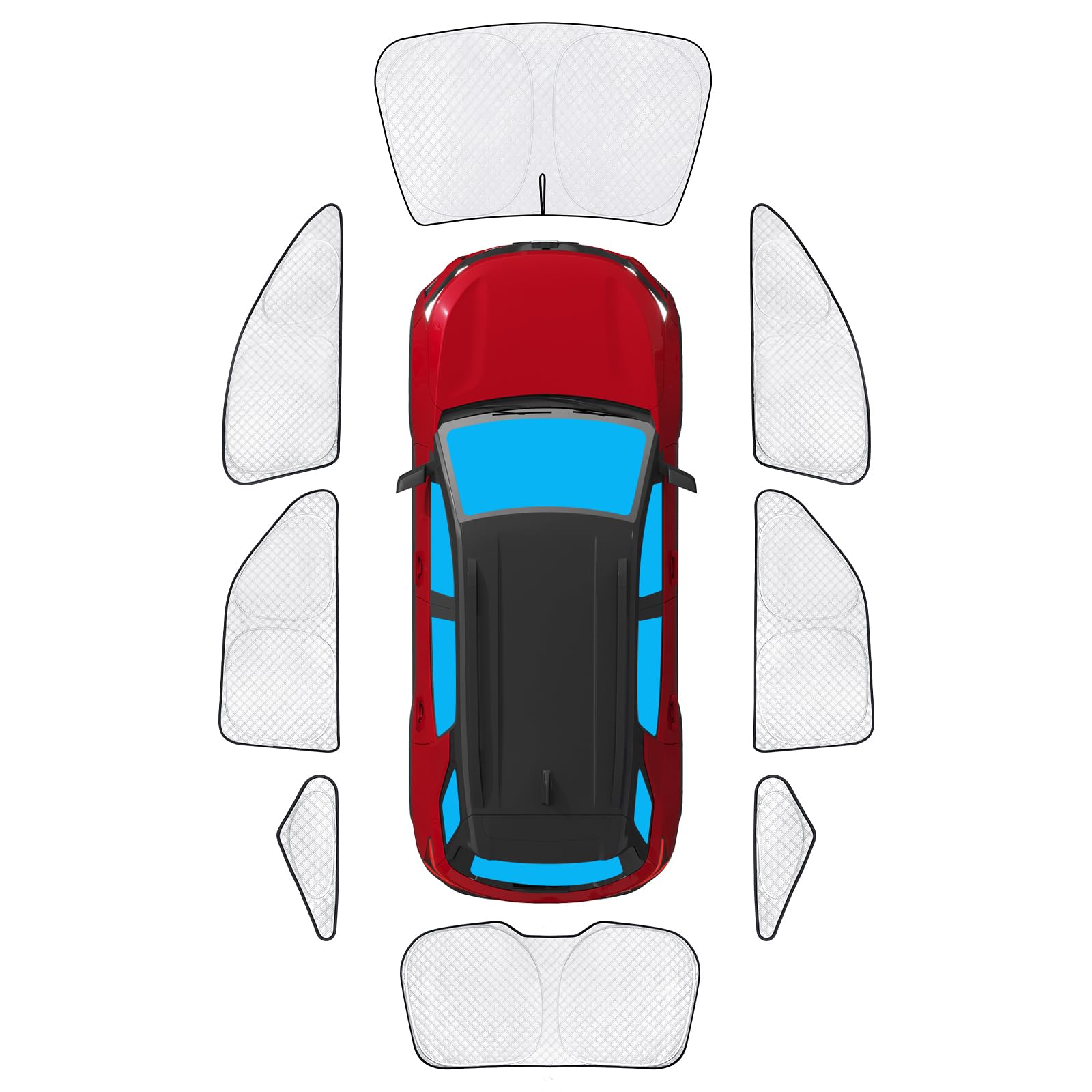 Kmf Windshield Sun Shade Replacement For Chevy Equinox Accessories 2010-2017, Side Window Sun Shade Cover Sun Visor Shield Cover