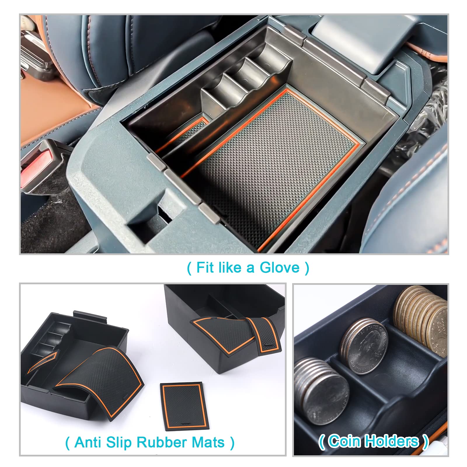 Cdefg For 2022 2023 2024 Maverick Pickup Truck Center Console Organizer Tray 2022 2023 2024 Maverick Armrest Trays Storage Box C