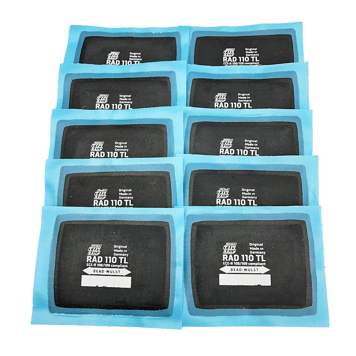 Rema Tip Top RAD110 Radial Tire Patches  2 x 23/4 SelfVulcanizing Flat Tire Universal Repair Patches  10 Count