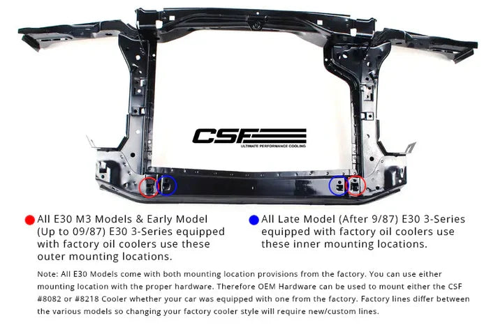 CSF Oil Cooler BMW E30 Oil Cooler w/ fittings for OEM style and AN-10 male connections