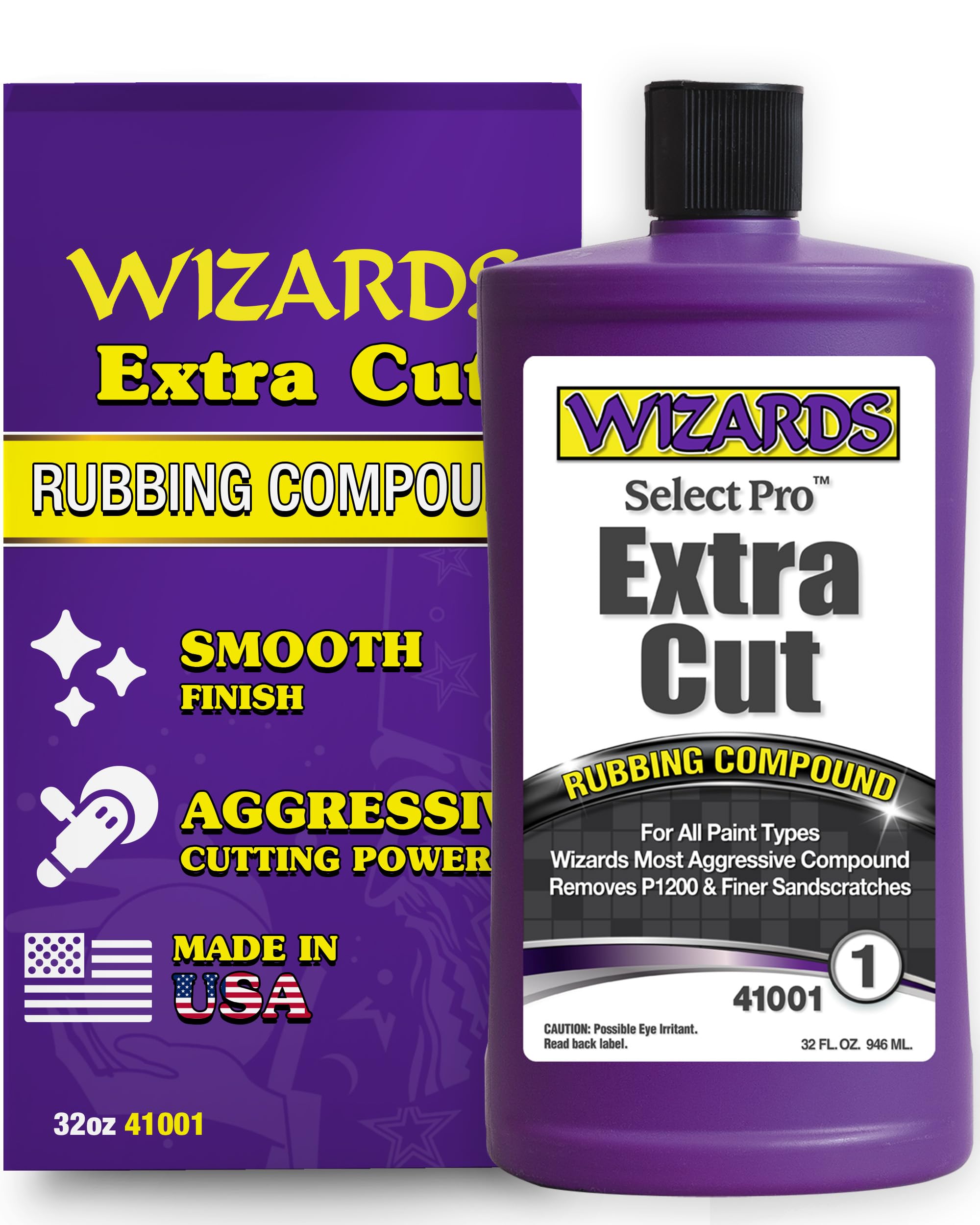 Wizards Select Pro Extra Cutting Compound Step 1 Perfect Match - Car Scratch Remover with Aggressive Cutting Action - Best Used 