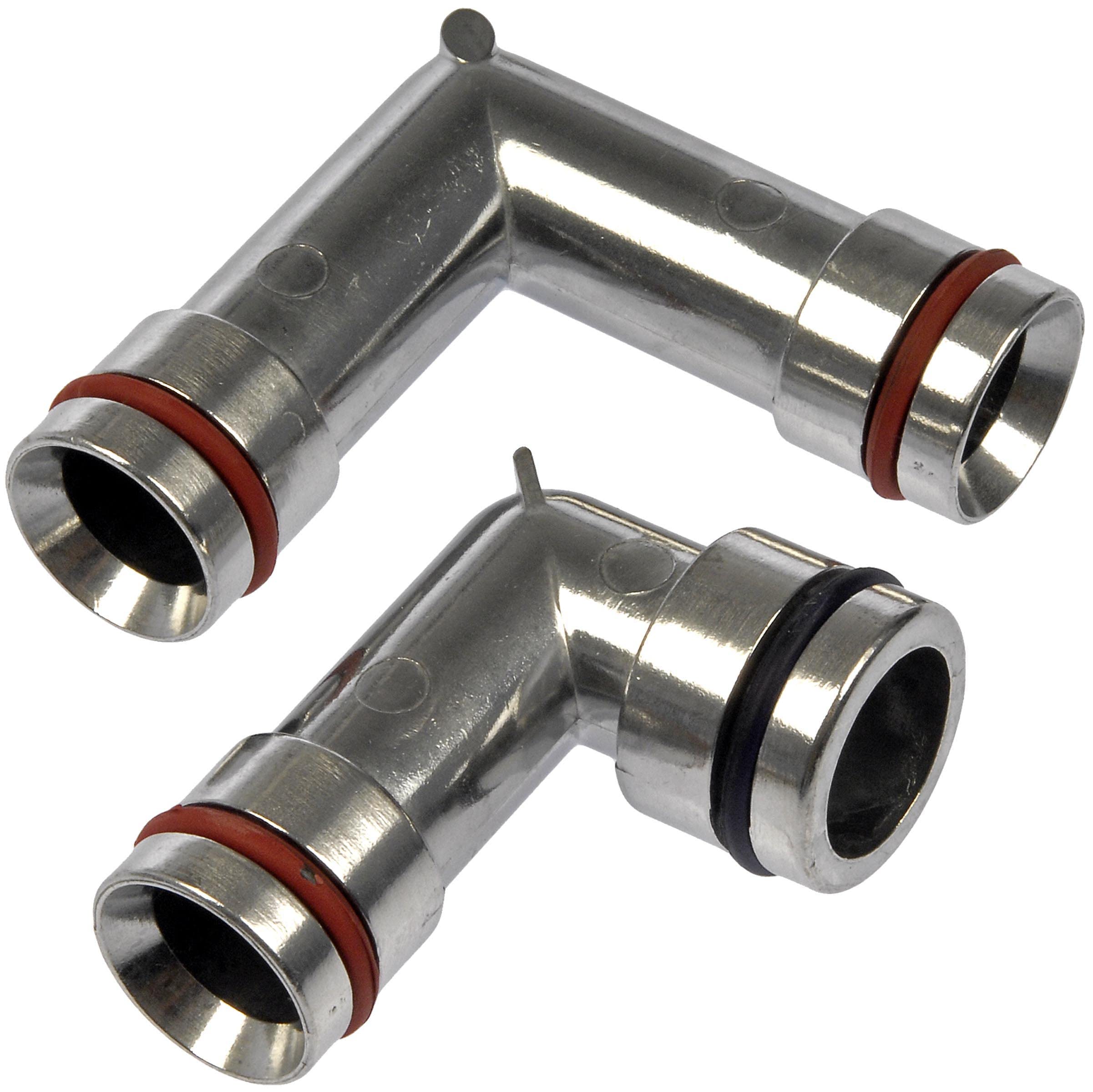 Dorman Heater Hose Fittings 2 Pack, Aluminum, Model 47065HP, Silver, Compatible with Select Models