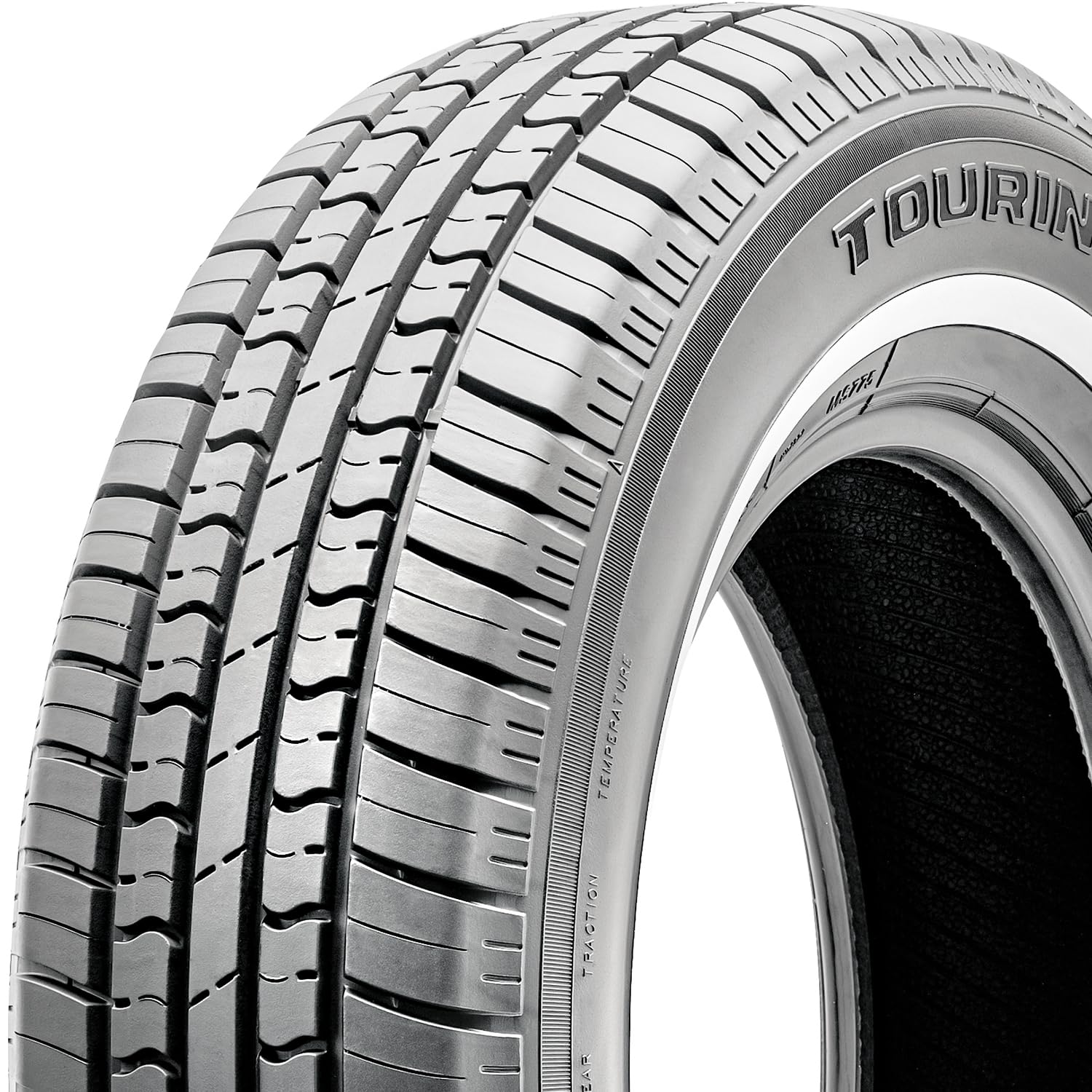 Milestar MS775 All-Season Tire - P155/80R13, White Wall, Synthetic Rubber, Model 24160016