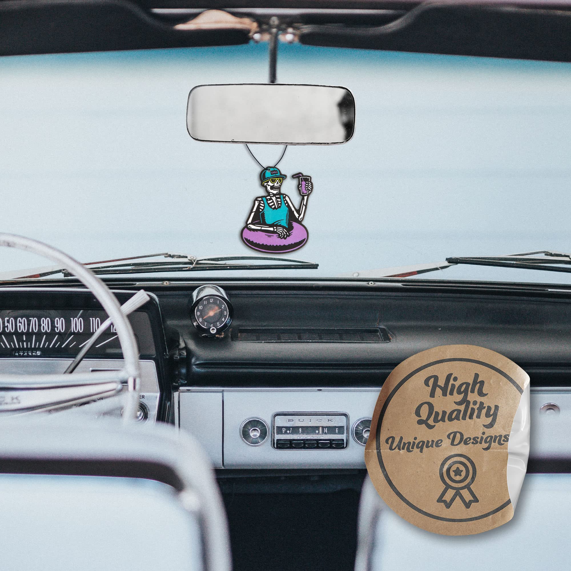 Chill Skeleton Cool Car Air Freshener 3 Pack Scented With Essential Oils (3 Pack)