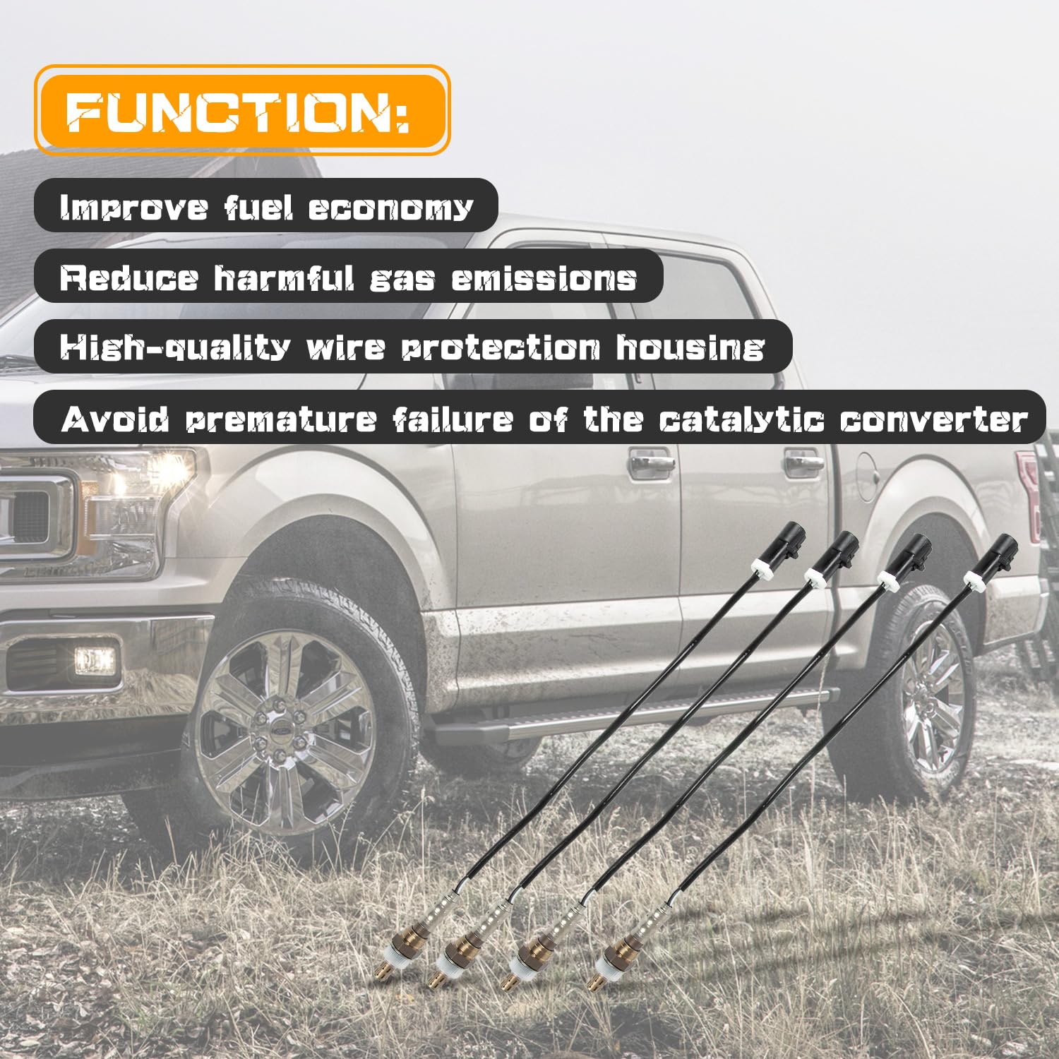 RANSOTO O2 Oxygen Sensor Set of 4 for 1990-2014 Ford F150 F250 F350 Ranger Explorer Lincoln Mazda - Model WWJ286