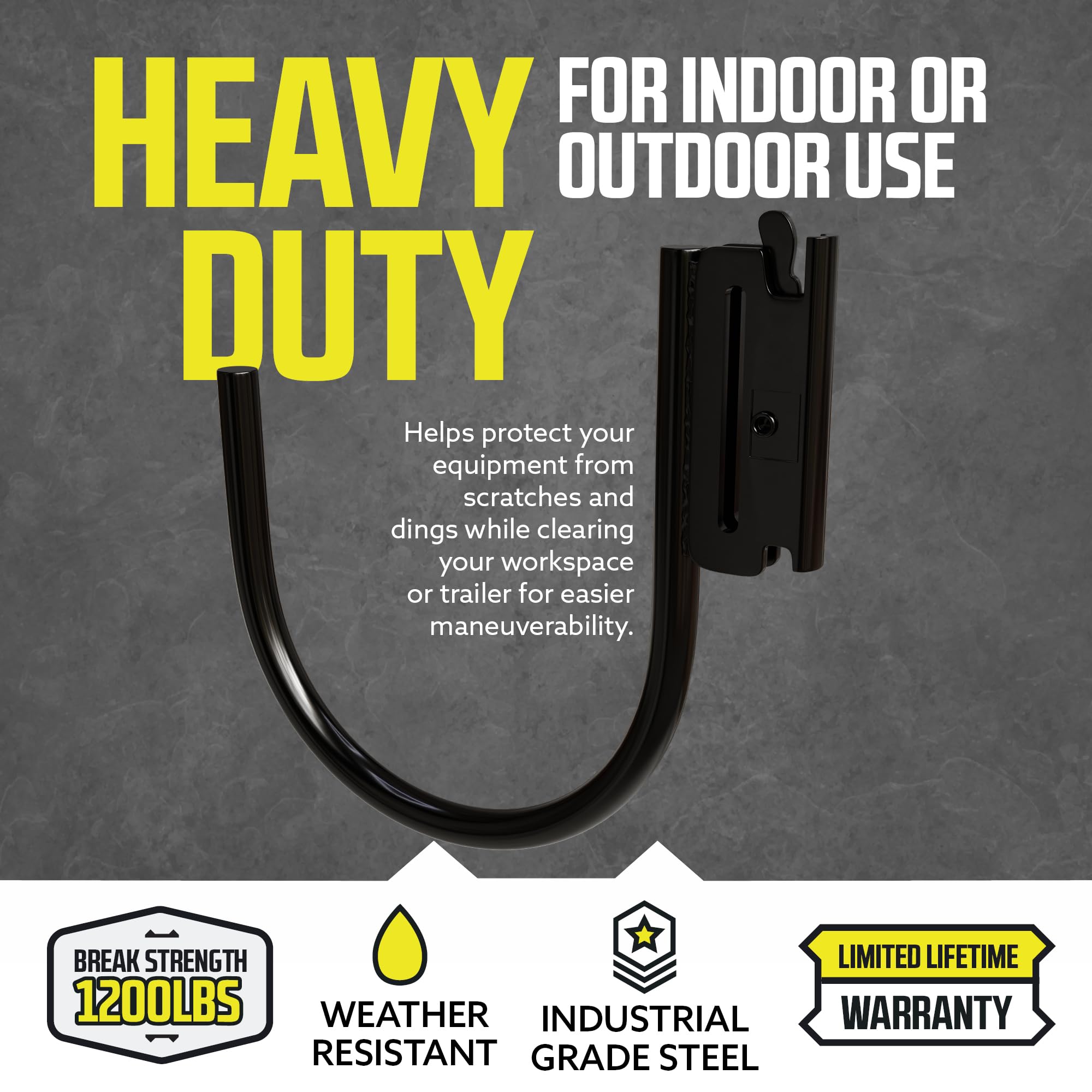 Dc Cargo - E Track J Hooks (4.5'' - 4 Pack) - Large Heavy Duty Accessories - Hanging Hook For Your Etrack Rail System - Use In E