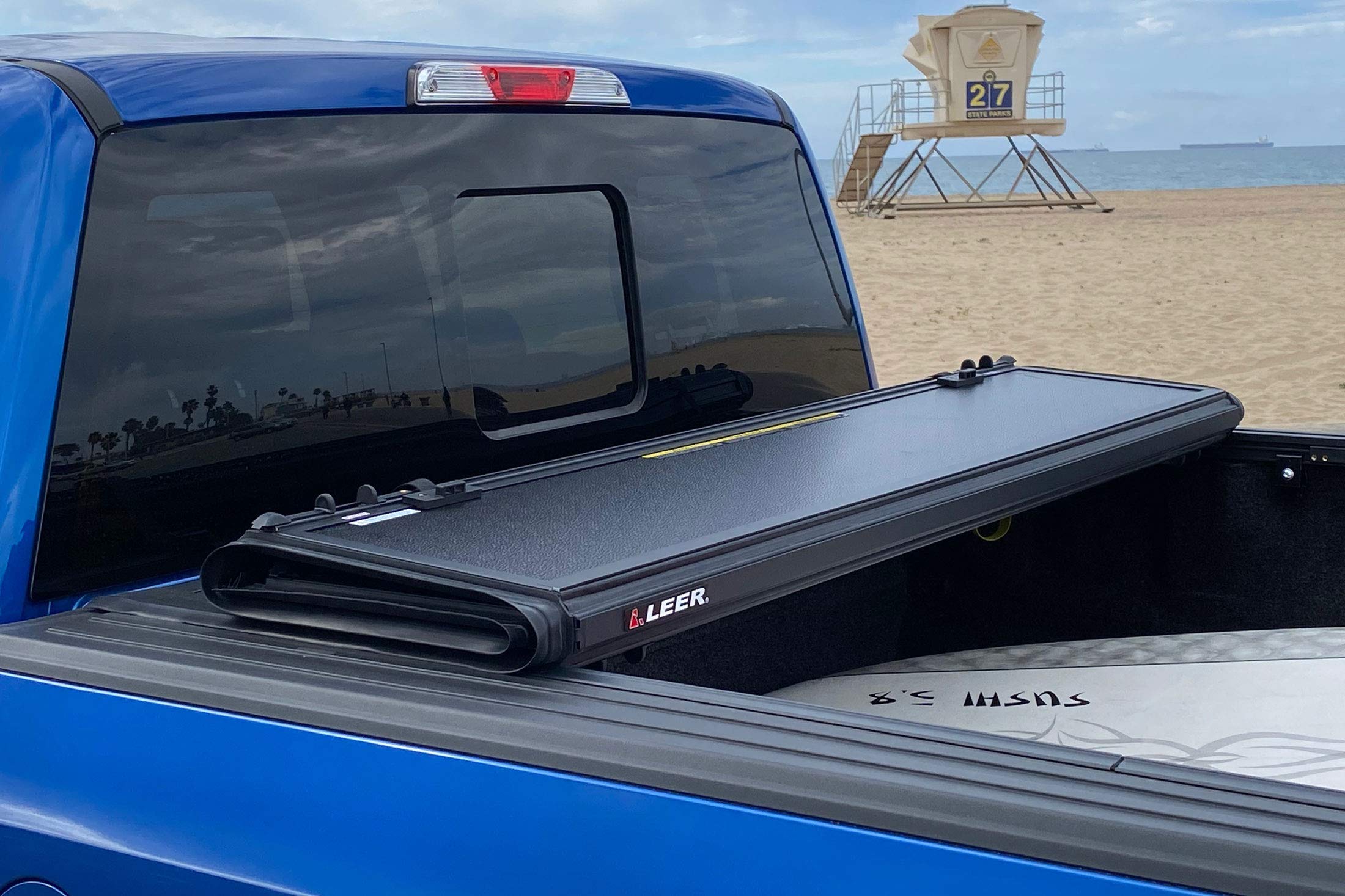 Leer Hf650M Quad-Folding Truck Bed Tonneau Cover, Fits Ford F-150 Light Duty, Years 2015-2024, 5'6 Truck Bed, Black