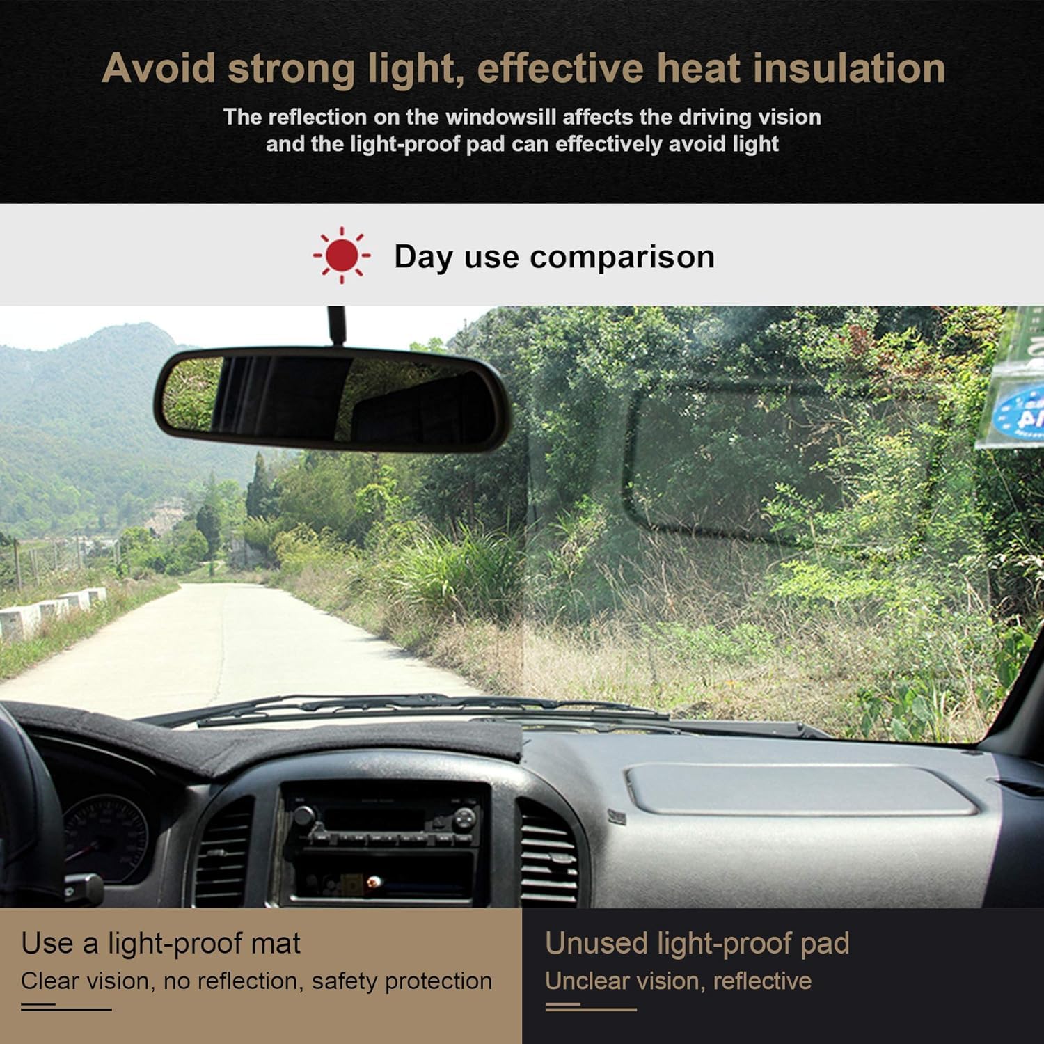 Speedwow Dashboard Dash Board Cover Mat Carpet Compatible With 2011-2014 Hyundai Sonata