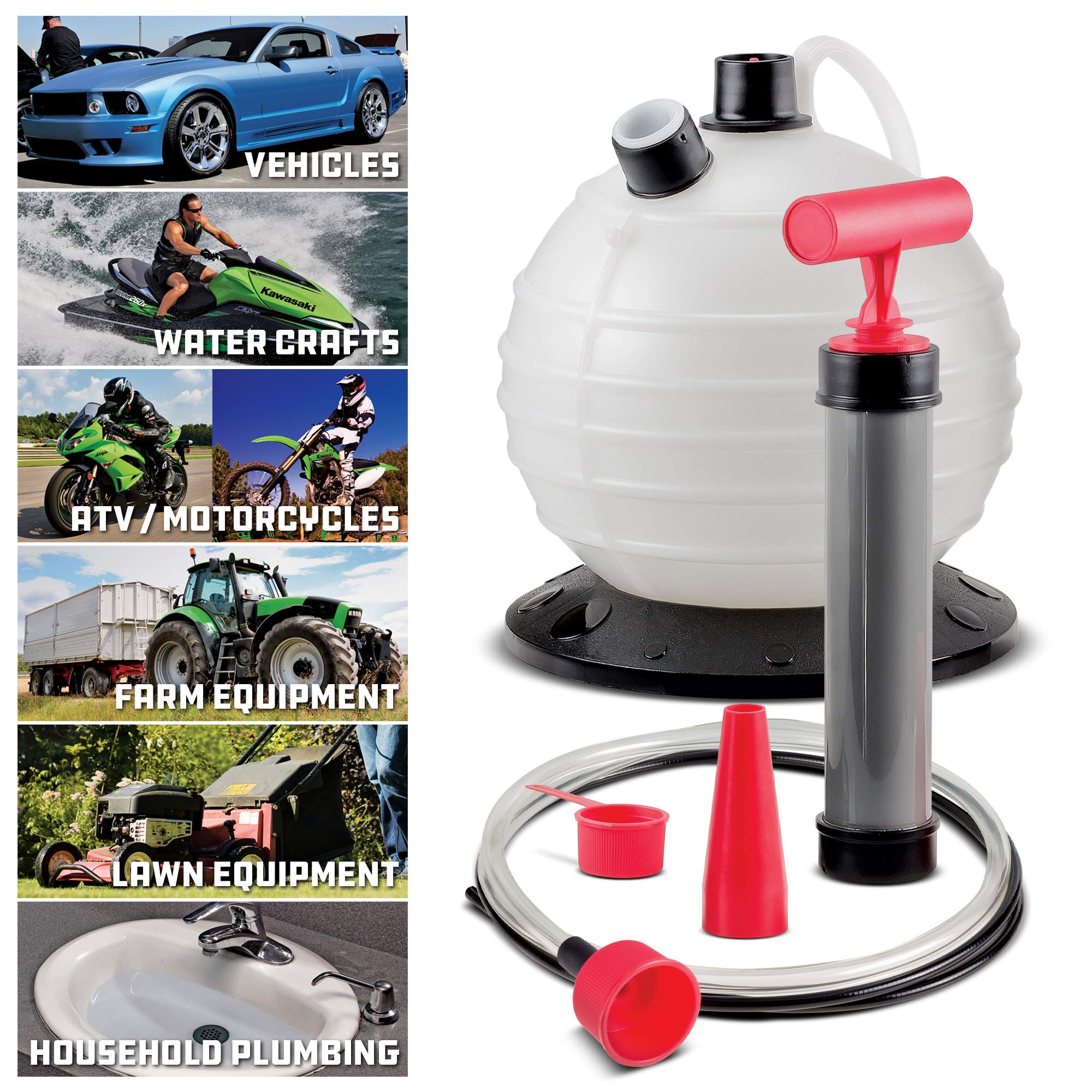Powerbuilt 6.3 Quart Manual Oil and Fluid Extractor Pump - Black, Model 647570, for Automotive Engine, Transmission, and Radiator Use