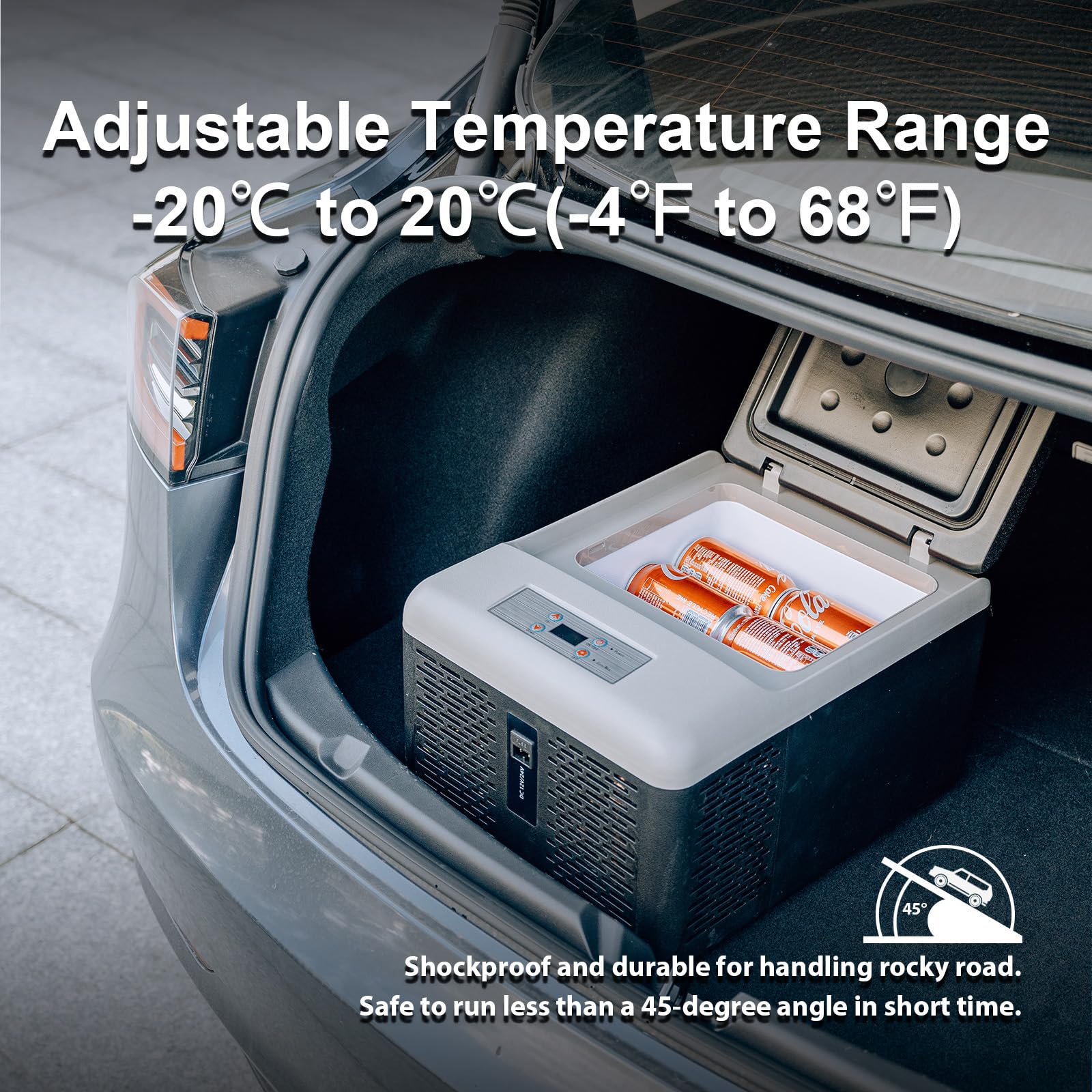 Alpicool C9PT 10 Quart Portable Car Freezer Cooler - 12V DC/100-240V AC, Fast Cooling, Black & Grey, Ideal for Outdoor, Camping, RV,