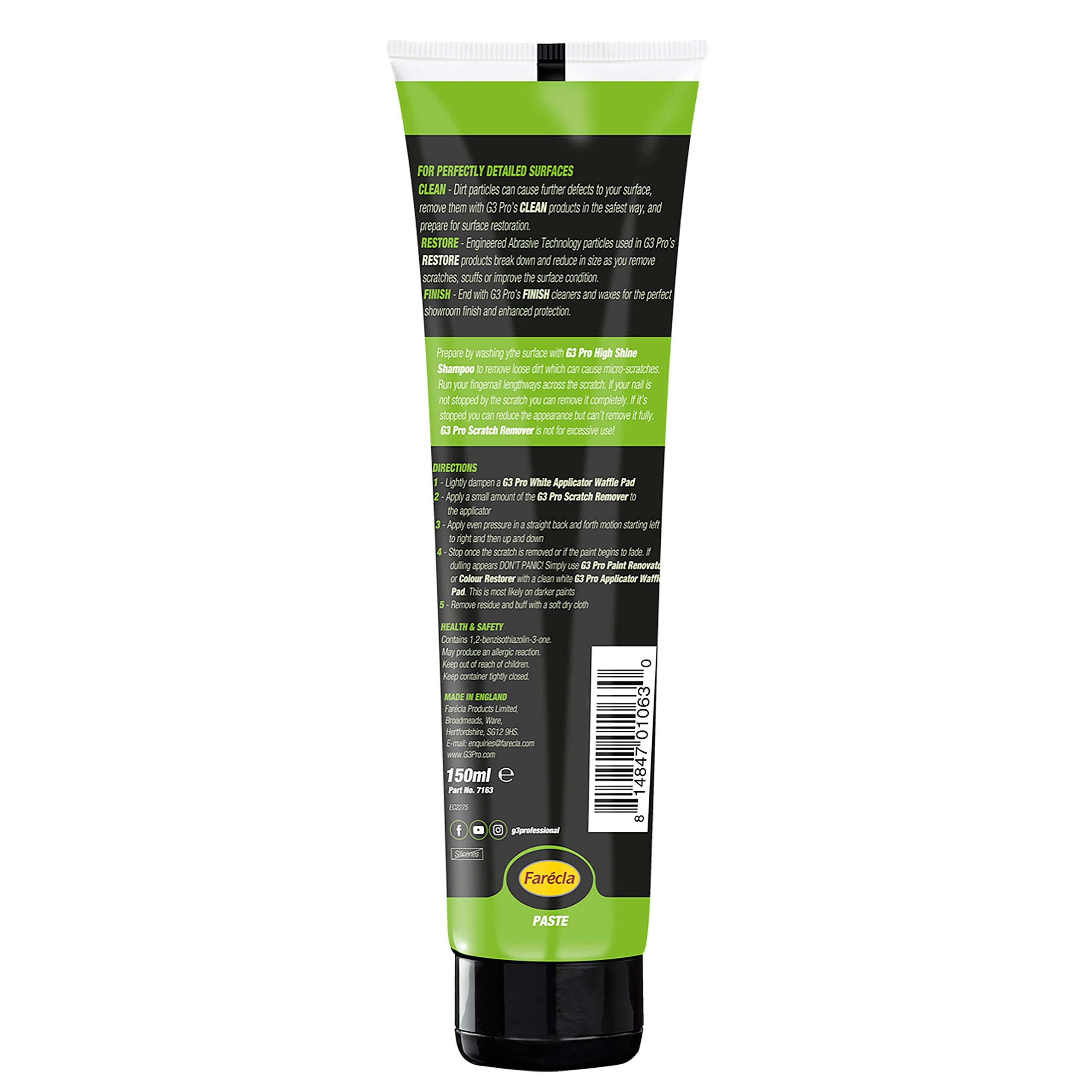 G3 Pro Scratch Remover Paste - 150ml - Model N7163 - Professional Quality for Car Care