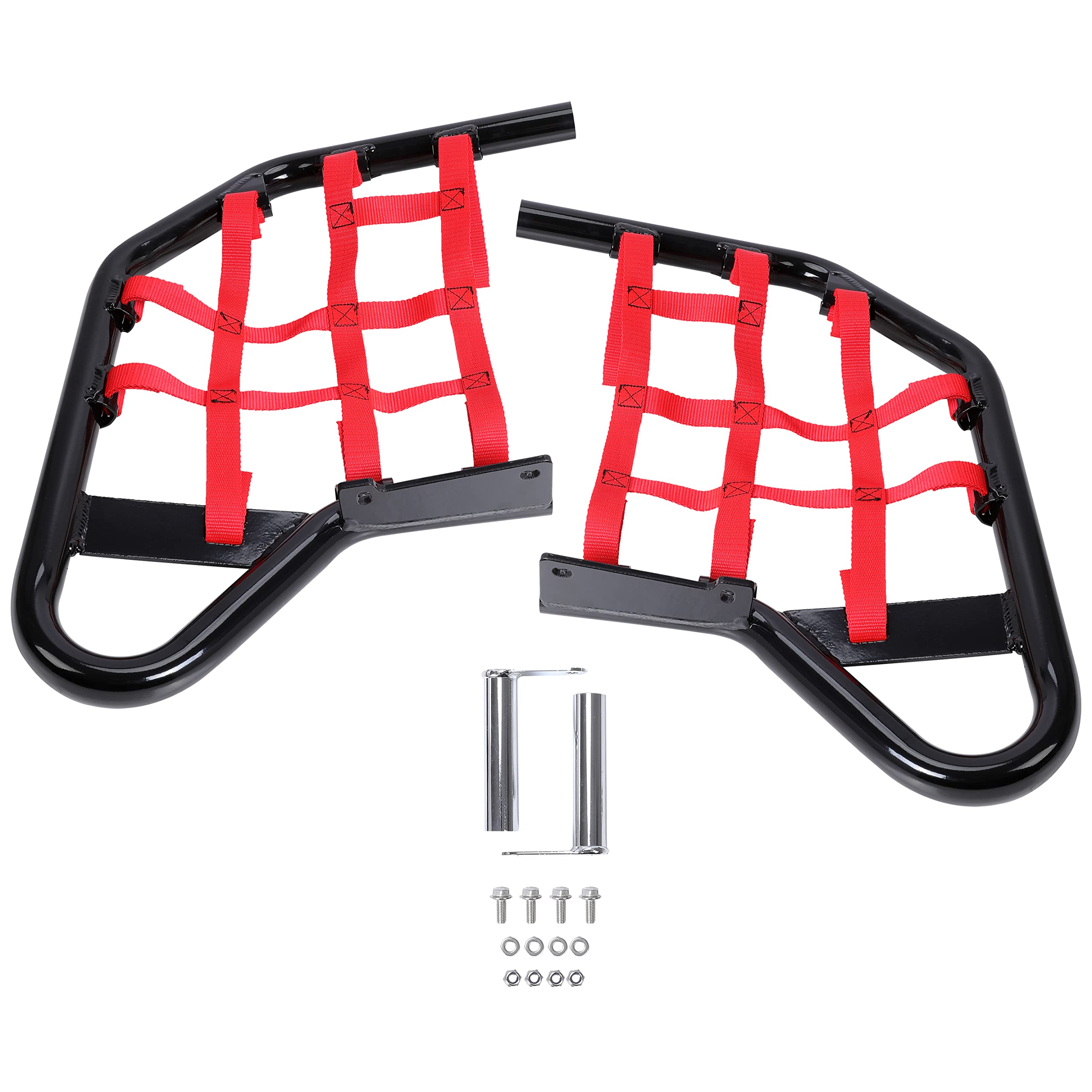 HECASA Nerf Bars Foot Pegs Compatible with All Years Yamaha Raptor 700 YFM 700 YFM700 YFM700R Side Steps Heel Guards(Black Nerf