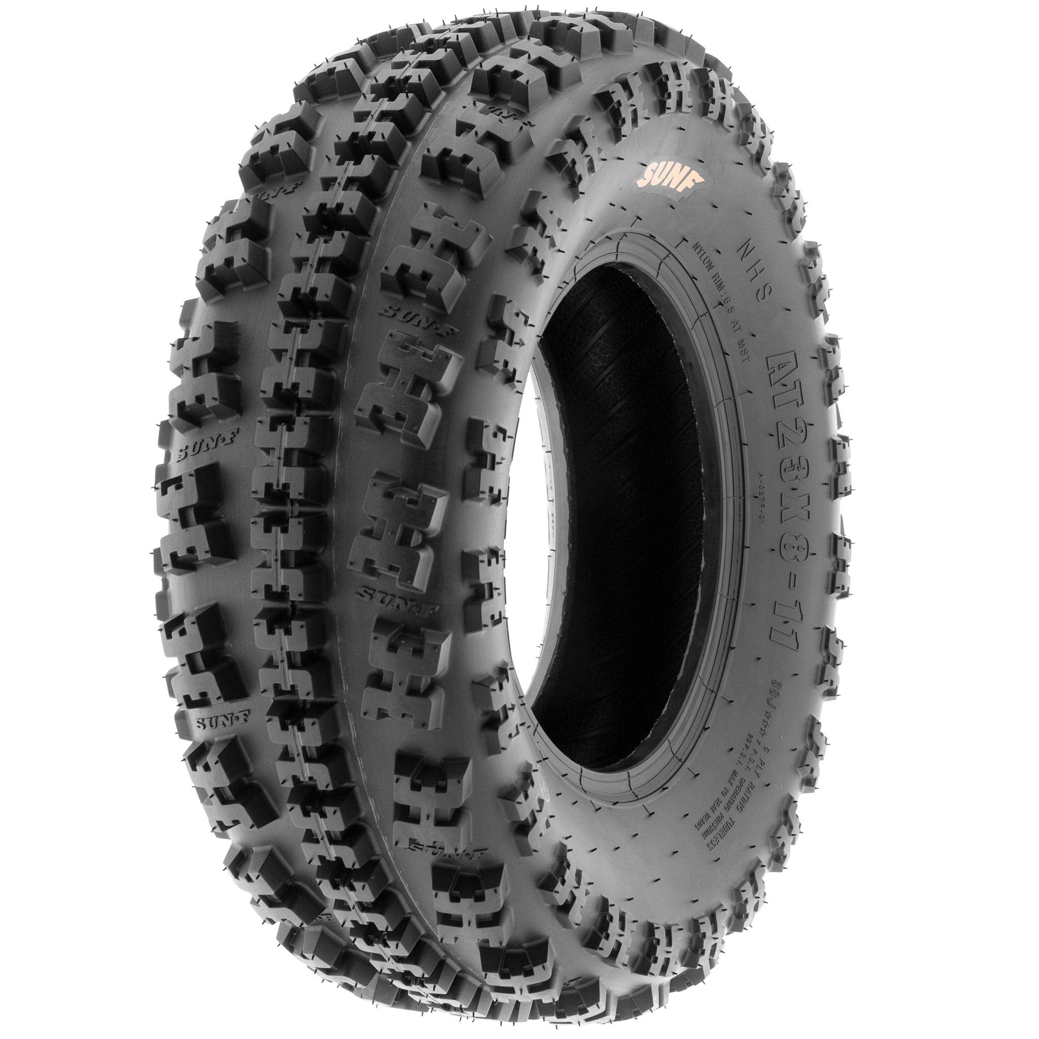 SUNF Set of 4 Knobby Sport Tires for ATV/UTV - 21x7-10 & 20x10-9, Rubber, Black, 6 PR Tubeless