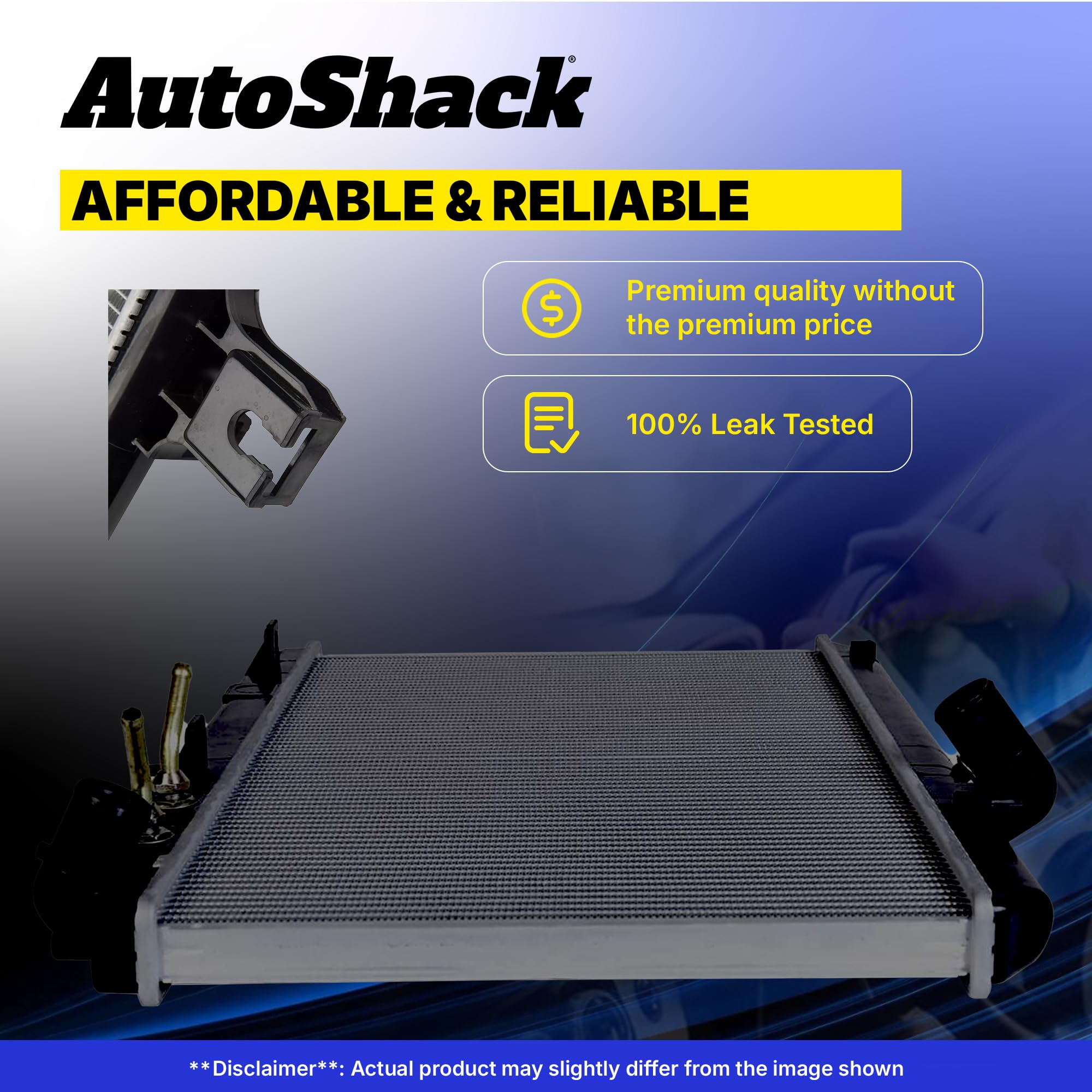 Auto Shack RK1168 Radiator for 2007-2011 Toyota Camry 2.4L/2.5L FWD - High-Performance Silver Replacement