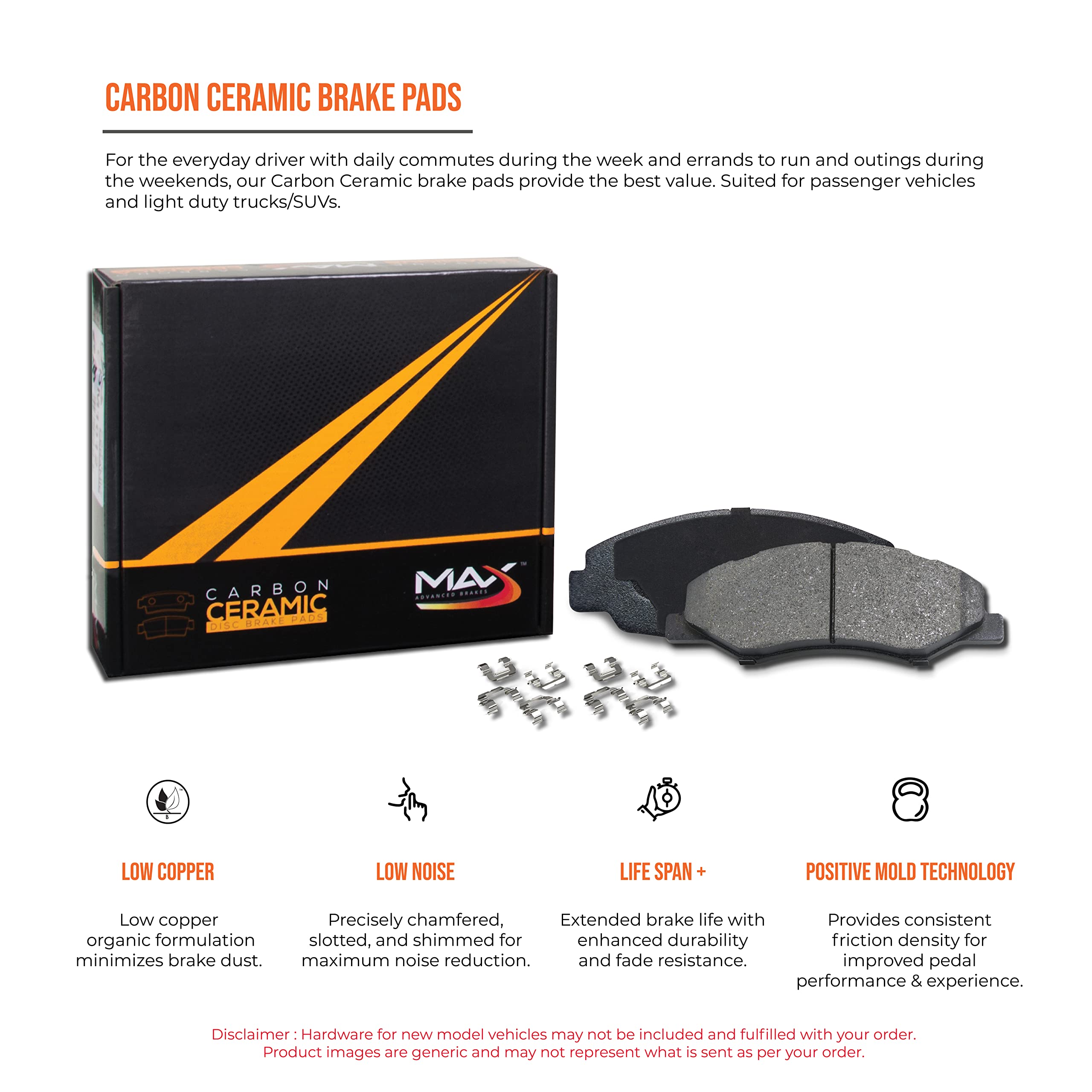 Max Advanced Brakes Rear Brake Kit For 2007-2018 Chevy Suburban Silverado 1500 Sierra 1500 Yukon Xl Tahoe Replacement Premium Oe Disc Brake Rotors And Ceramic Brake Pads