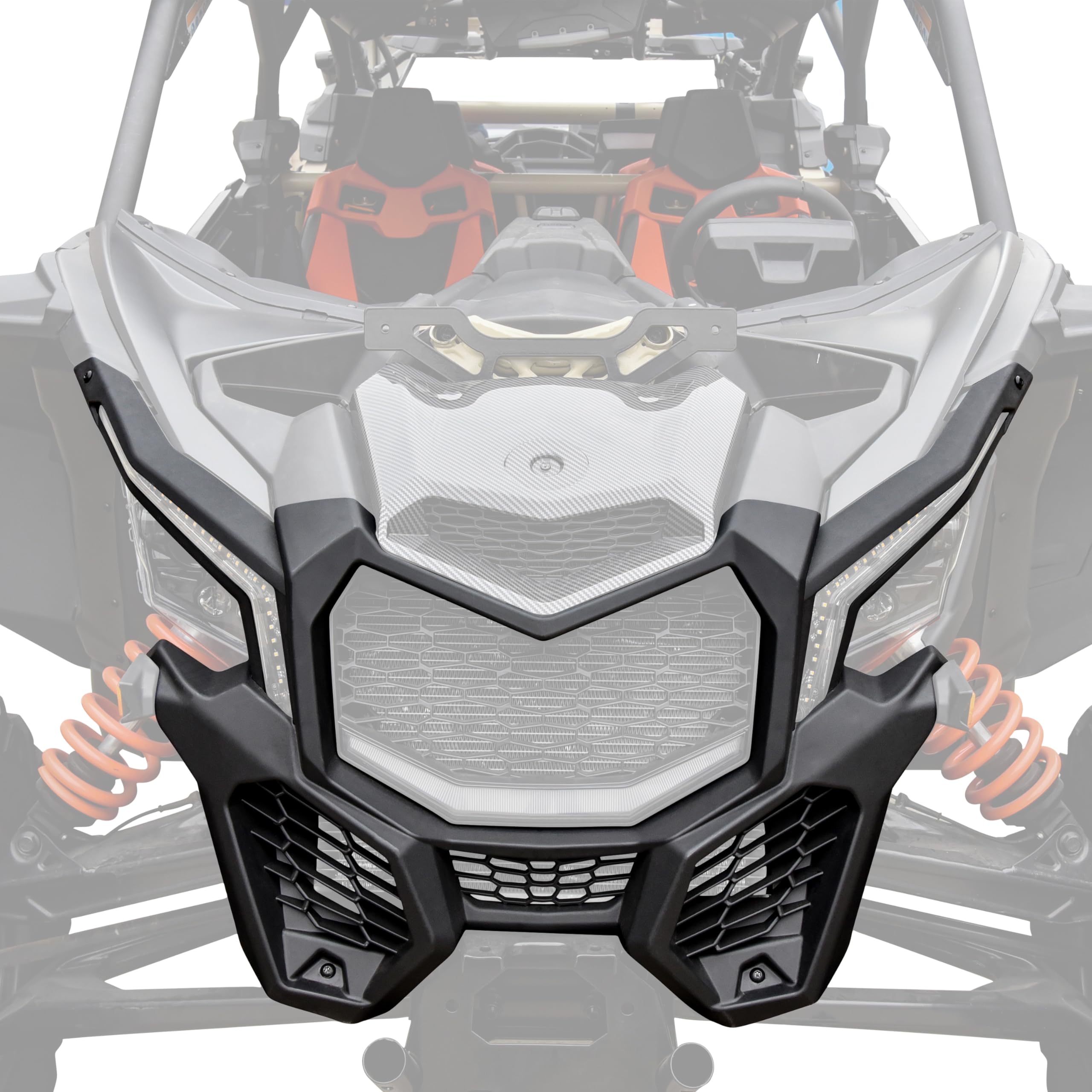 Sautvs Front Fascia For Can-Am Maverick X3, Black Combination Front Fascia Kit For Can Am Maverick X3 / X3 Max 2017-2024 All Mod