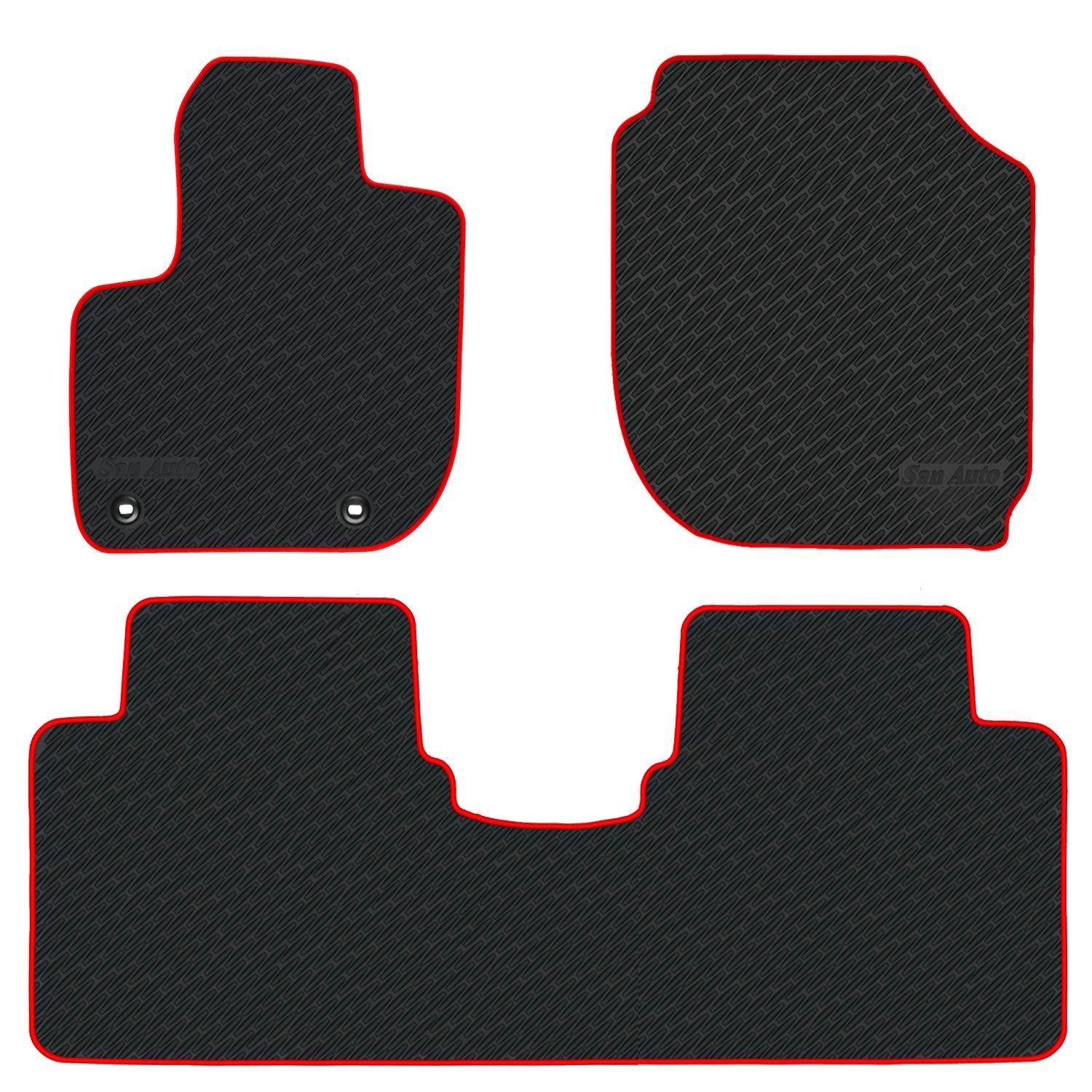 San Auto Car Floor Mats Custom Fit for Honda HR-V 2015 2016 2017 2018 2019 2020 2021 2022 Black Red Rubber Car Floor Liners Set 