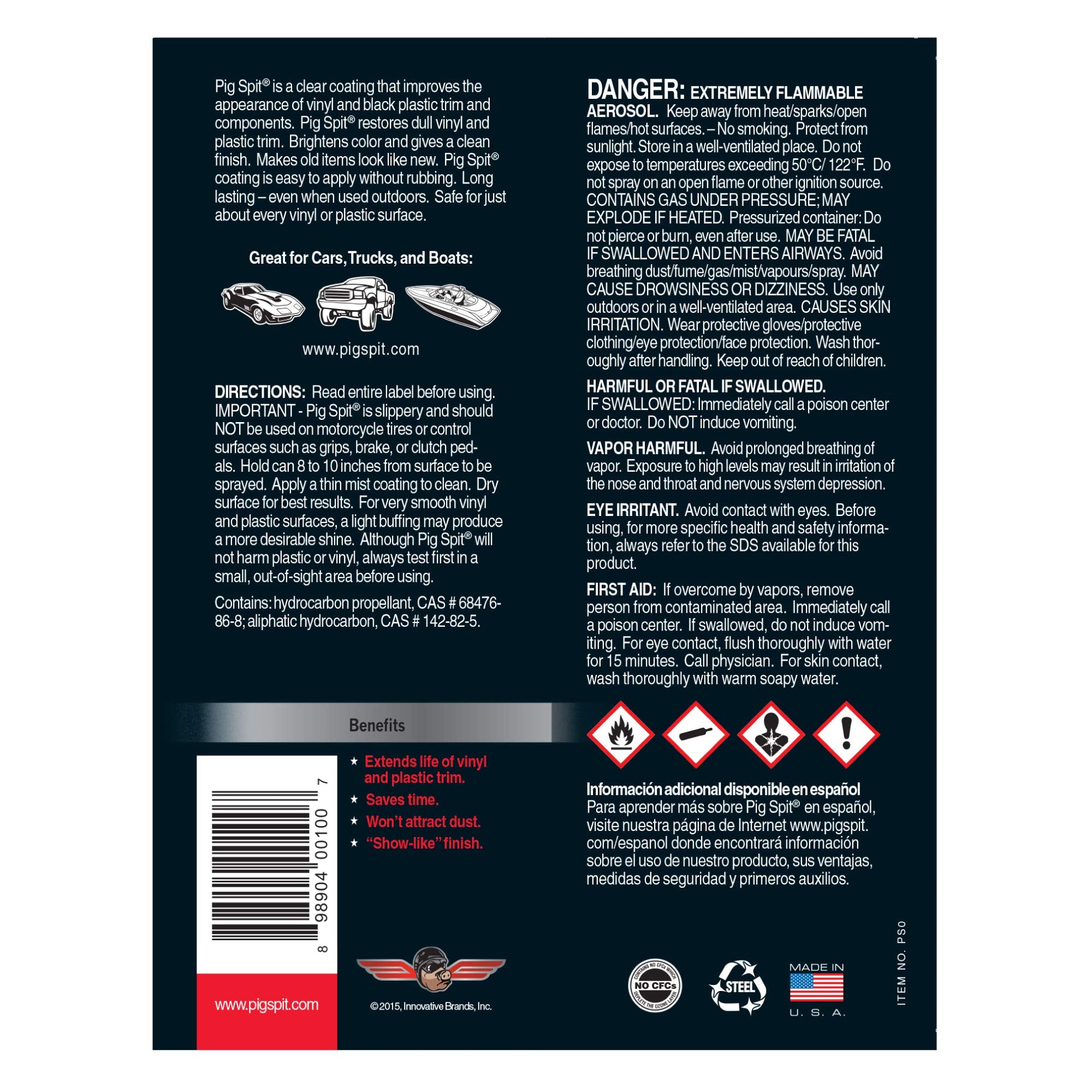 Pig Spit Original Multi-Purpose Cleaner for Motors & Trim, 9 oz, 4-Pack
