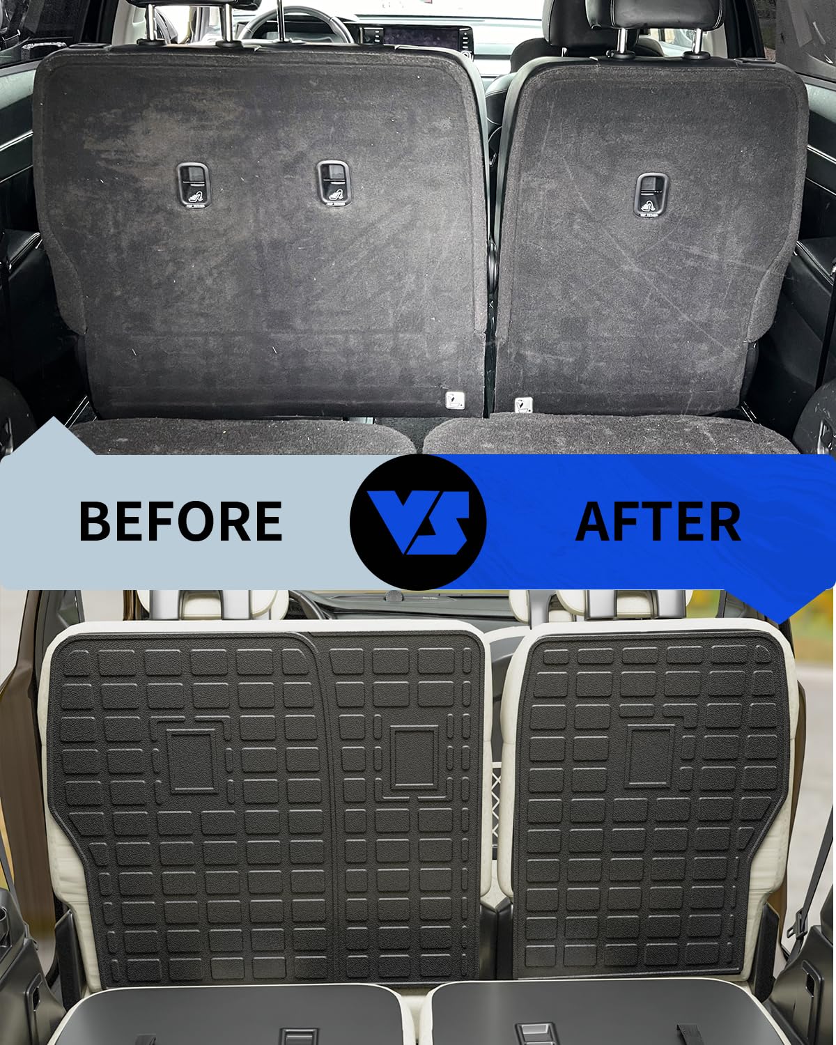 Rongtaod Back Seat Protector for 2021-2025 Kia Sorento, TPE All Weather Kick Mat, 2nd Row Backrest Mat, Model 750250750568