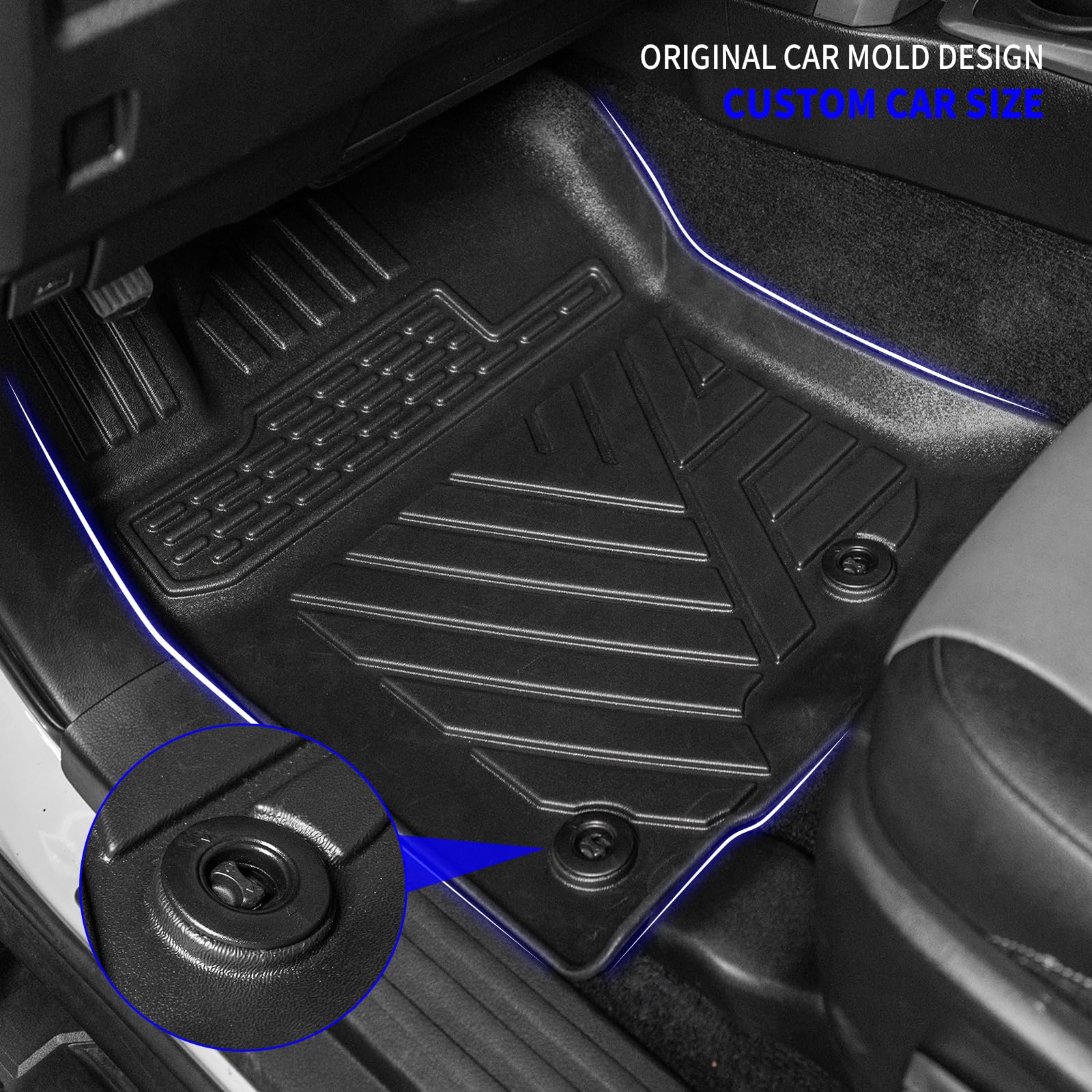 Rongtaod Cargo Mats for 2013-2024 Toyota 4Runner, TPE, 7 Seats, 3rd Row Backrest + Trunk Mat + Floor Mats, Back Seat