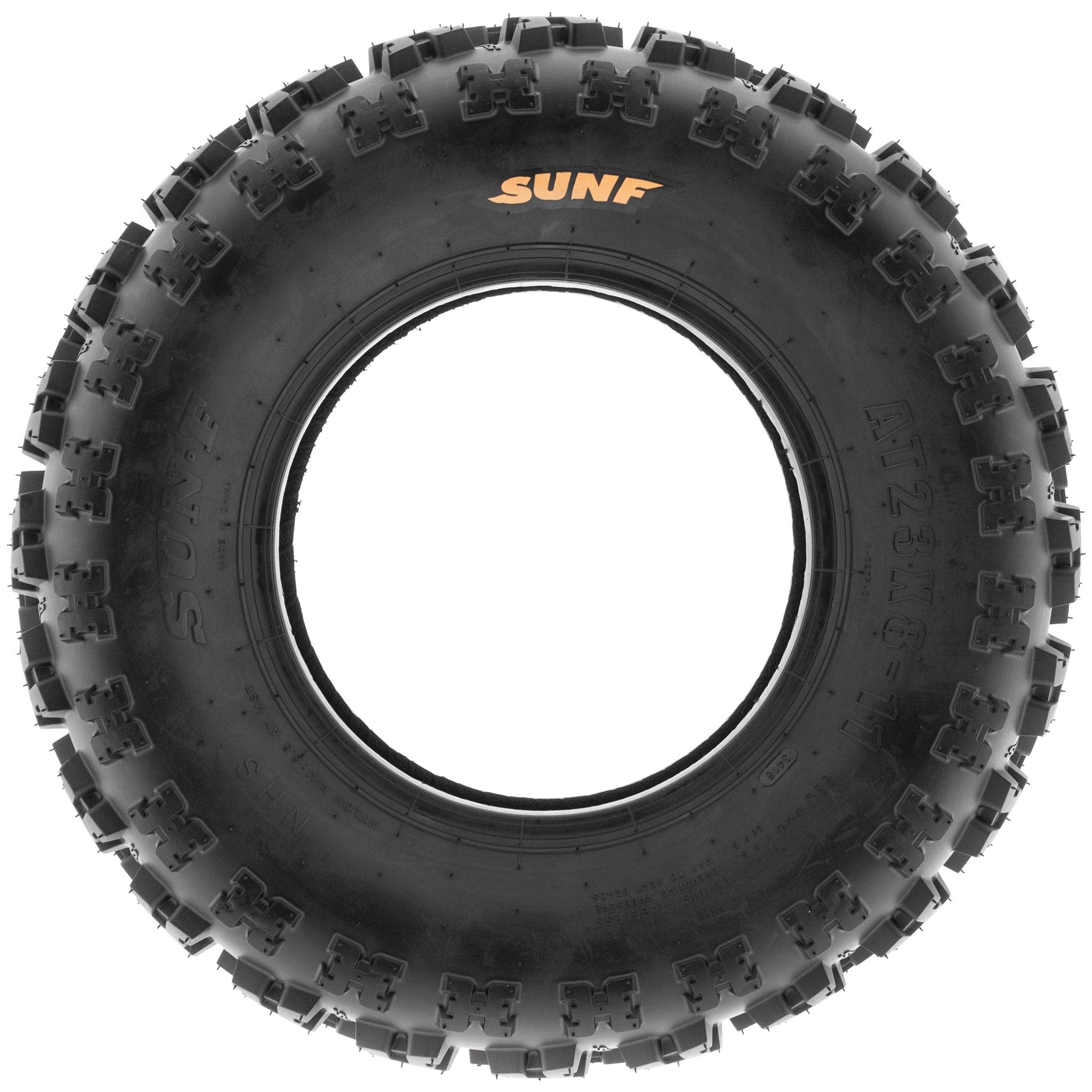 SUNF Set of 4 Knobby Sport Tires for ATV/UTV - 21x7-10 & 20x10-9, Rubber, Black, 6 PR Tubeless