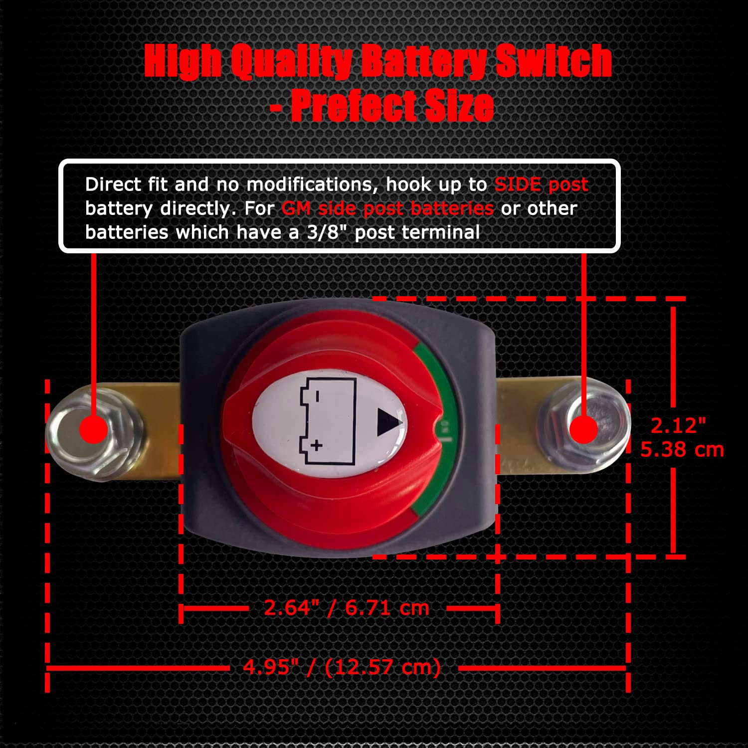Ampper Side Post Battery Disconnect Switch, 12-48 V Battery Power Cut Master Switch Disconnect Isolator For Car, Vehicle, Rv And
