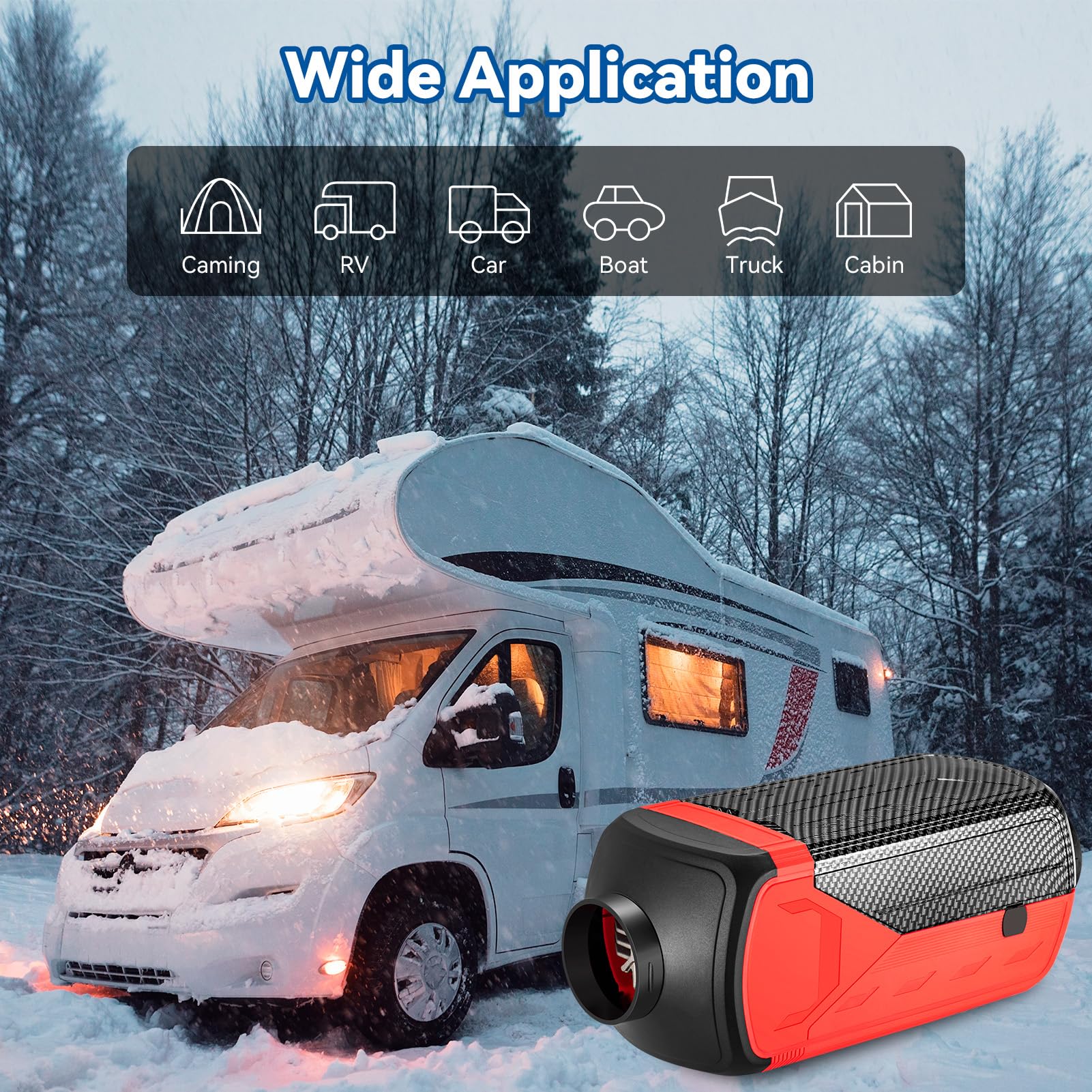 ChuBu Diesel Heater 8KW, Portable 12V Car Air Kit w/Wireless Remote Control LCD Display 5L Tank Muffler Fast Heating Defrost Def
