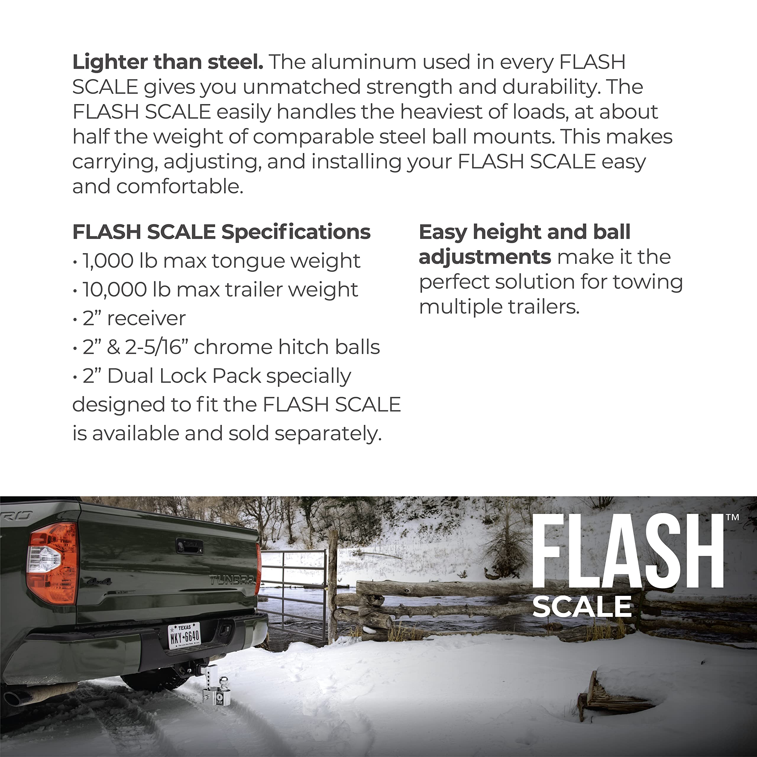 Fastway Flash Scale Ball Mount 48-00-8800 With 8 Inch Drop, 2 Inch Shank, And Chrome Plated Balls (8 Drop)