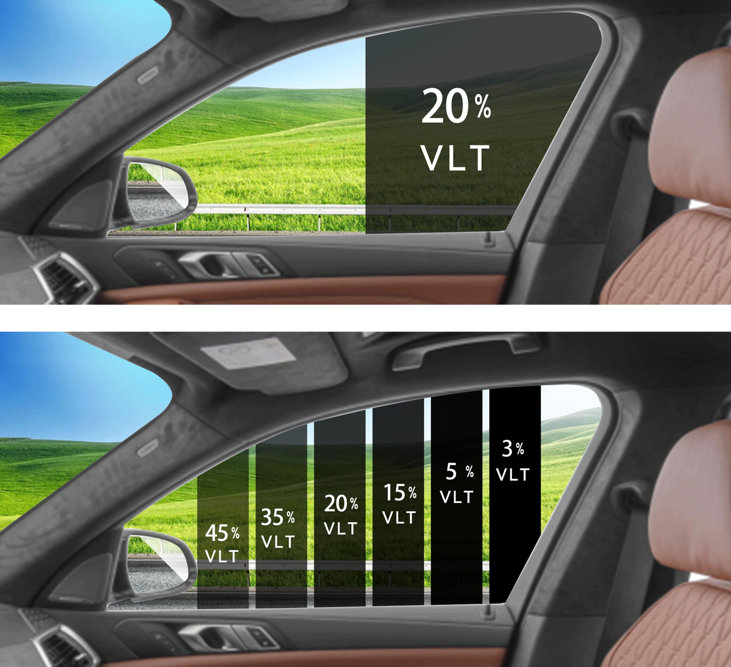 2Ply Premium Window Tint Film For Car 20''In X 10'Ft (20% Vlt), Protects Privacy, Blocks Uv And Reduces Heat, Film Roll For Car