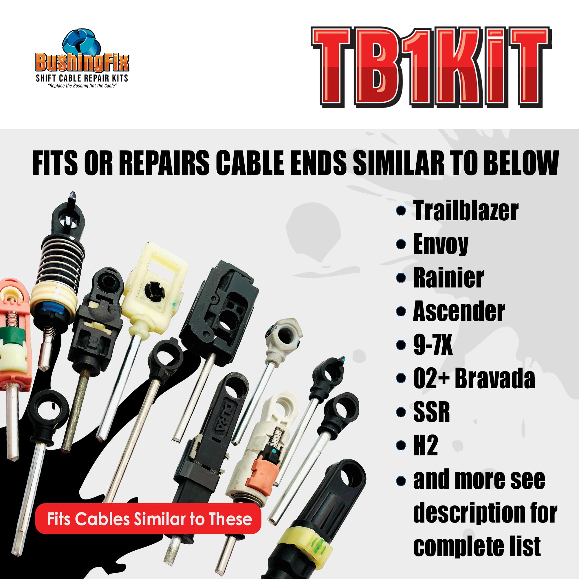BushingFix TB1Kit - Automatic Transmission Shift Cable Bushing Repair Kit for Chevrolet, Jeep, Ford - Quality Replacement Parts