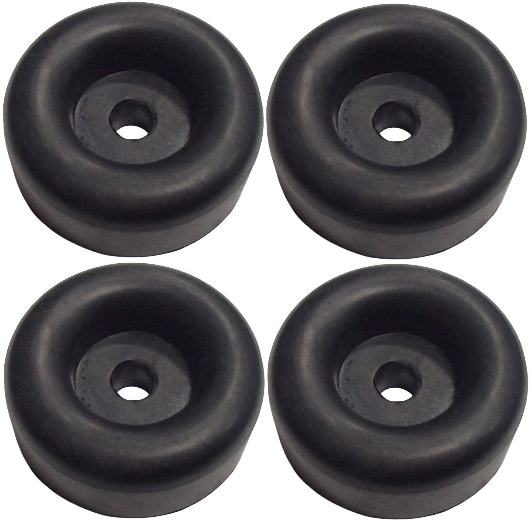 JQuad 2.5 Trailer Ramp Door Bumper (4 Pack) - Black Round Rubber Bump Stops for Truck Cargo Hatch
