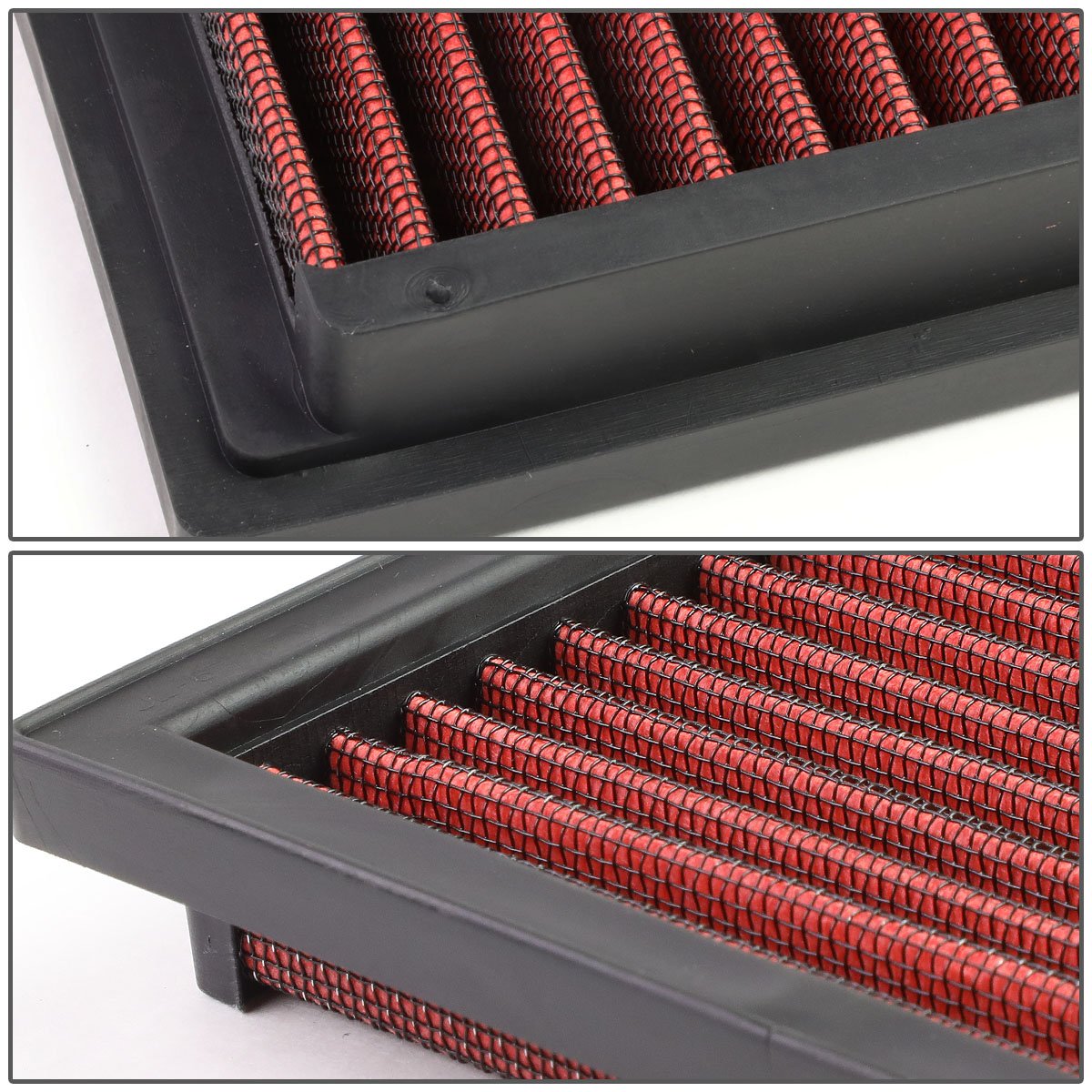 Dna Motoring Afpn-020-Rd Clean Air Washable Drop In Panel Air Filter Enhance Engine Performance Power & Acceleration Improve [Compatible With 92-05 Bmw Z3 Z4 M3 3-Series]